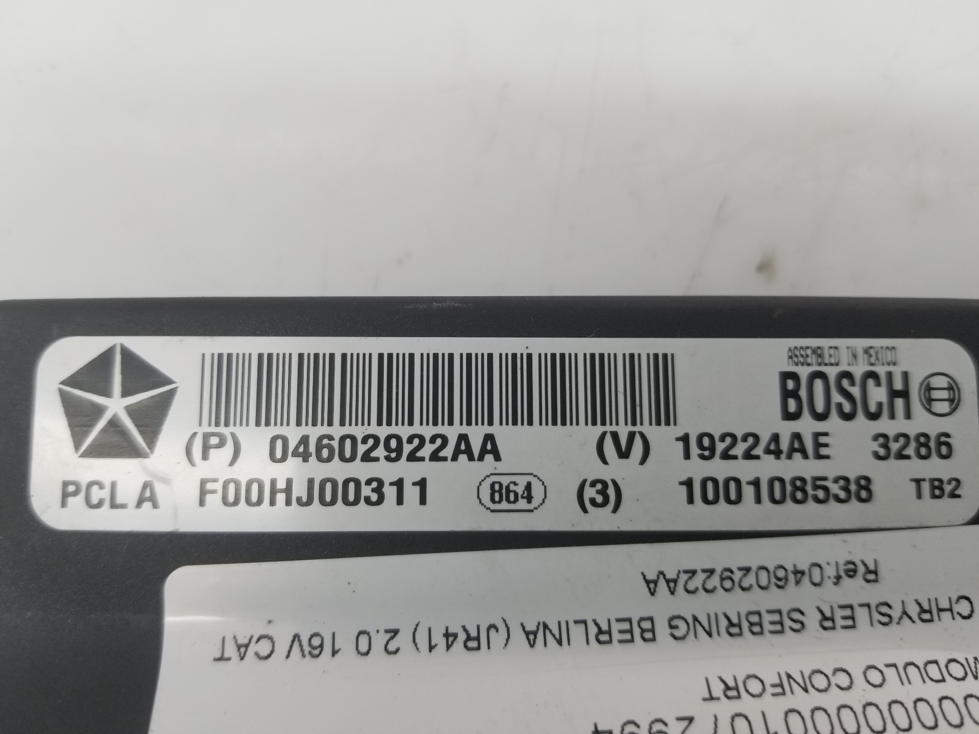 CHRYSLER Sebring 2 generation (2001-2007) Komforta vadības bloks 04602922AA,04602922AA 25230917