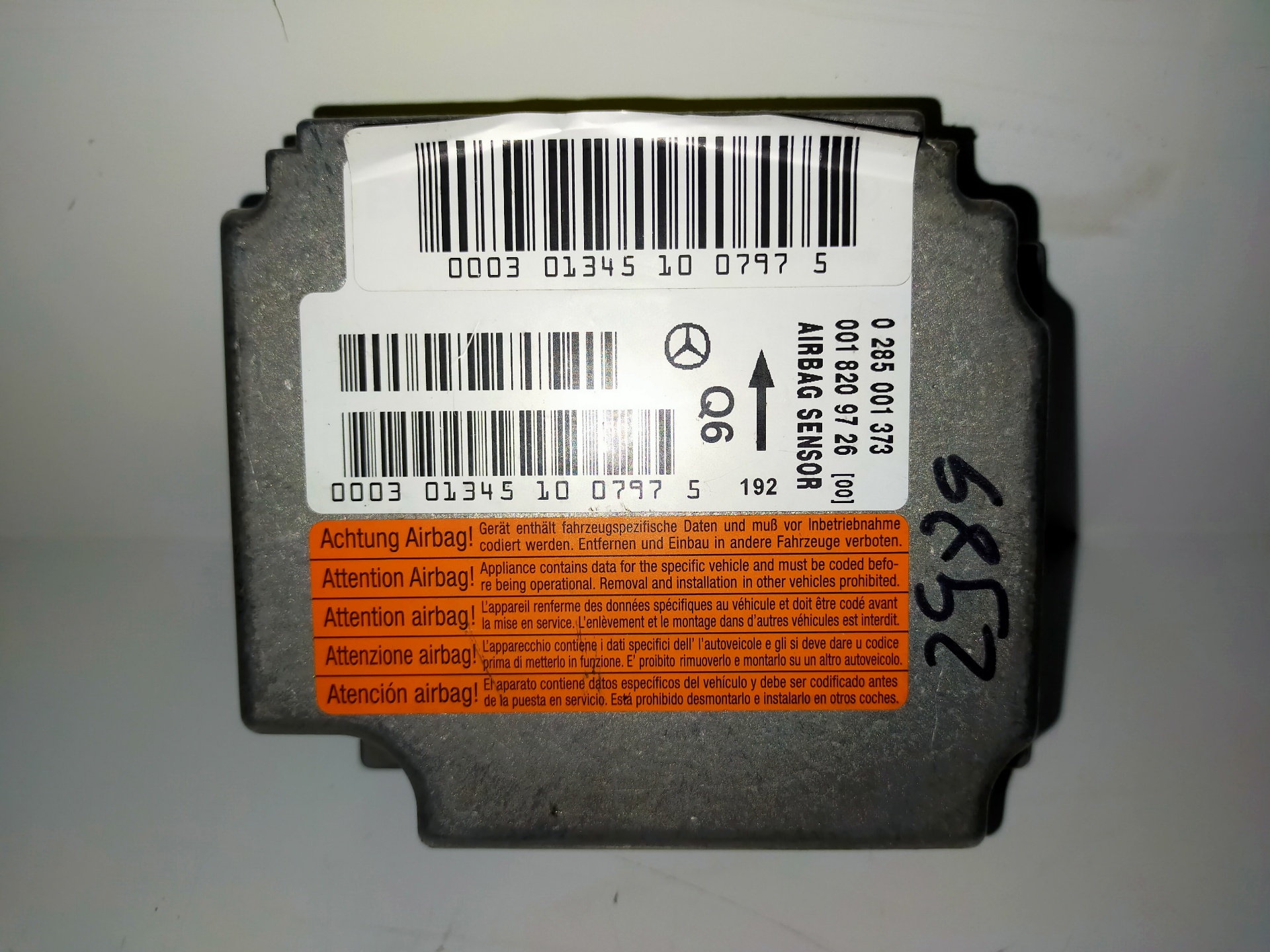 RENAULT C-Class W203/S203/CL203 (2000-2008) SRS kontrollenhet 0285001373, 0285001373, 0018209726 18928175