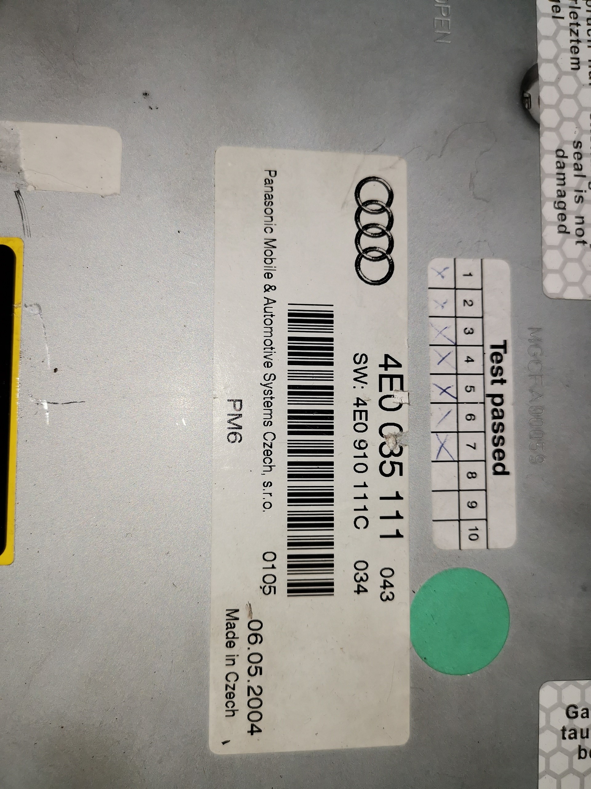 AUDI A6 C6/4F (2004-2011) Αναπαραγωγή μουσικής χωρίς GPS 4E0035111,4E0910111C 25235468