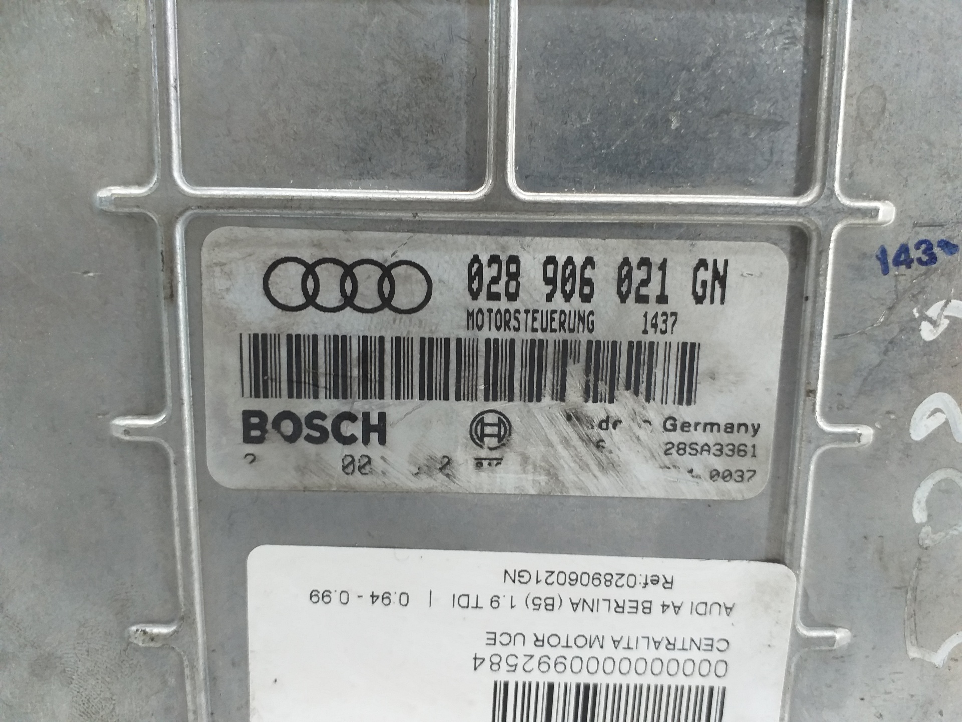 HONDA A4 B5/8D (1994-2001) Engine Control Unit ECU 028906021GN, 028906021GN 20153001