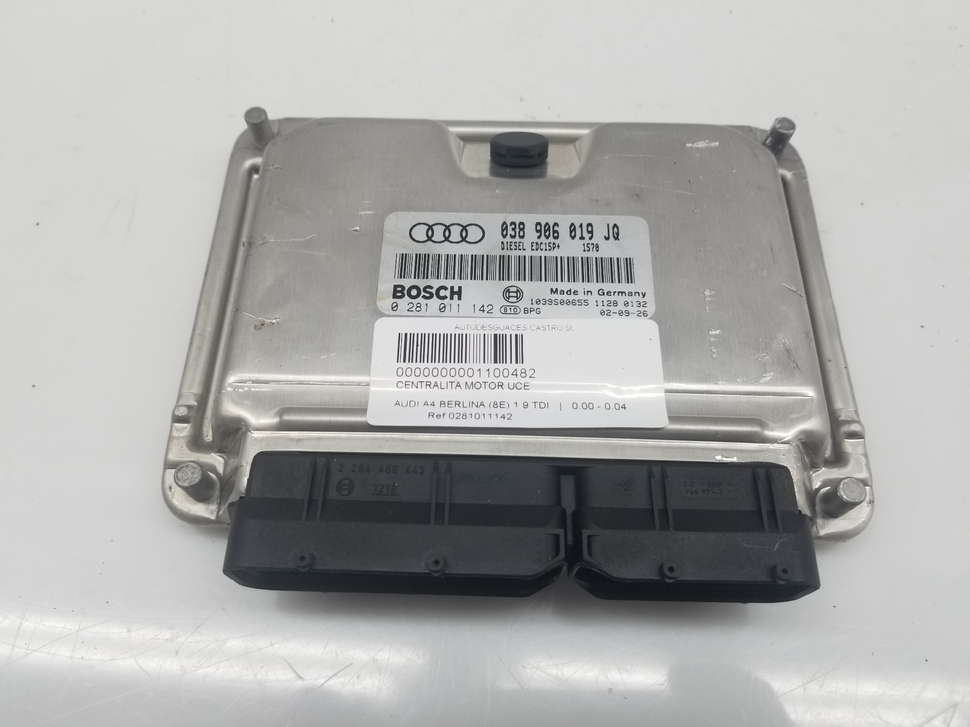 AUDI A4 B6/8E (2000-2005) Engine Control Unit ECU 0281011142,038906019JQ 23750730