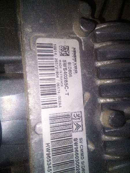 CITROËN C3 1 generation (2002-2010) Motorkontrollenhet ECU 5WS40285CT,HW9653451880 18893019