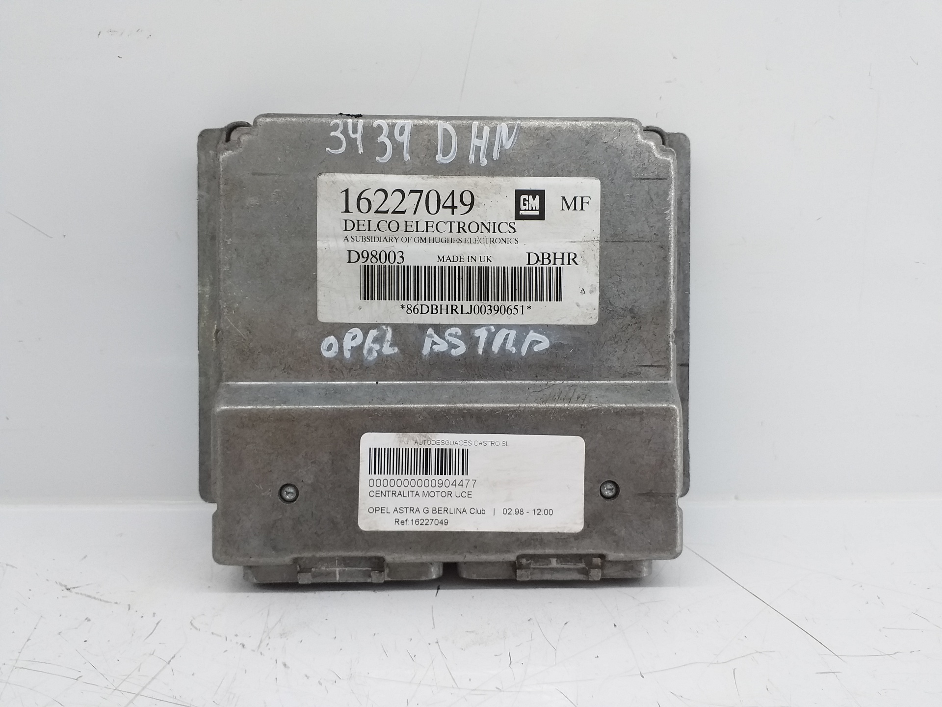 OPEL Astra H (2004-2014) Engine Control Unit ECU 16227049, 16227049 25227867