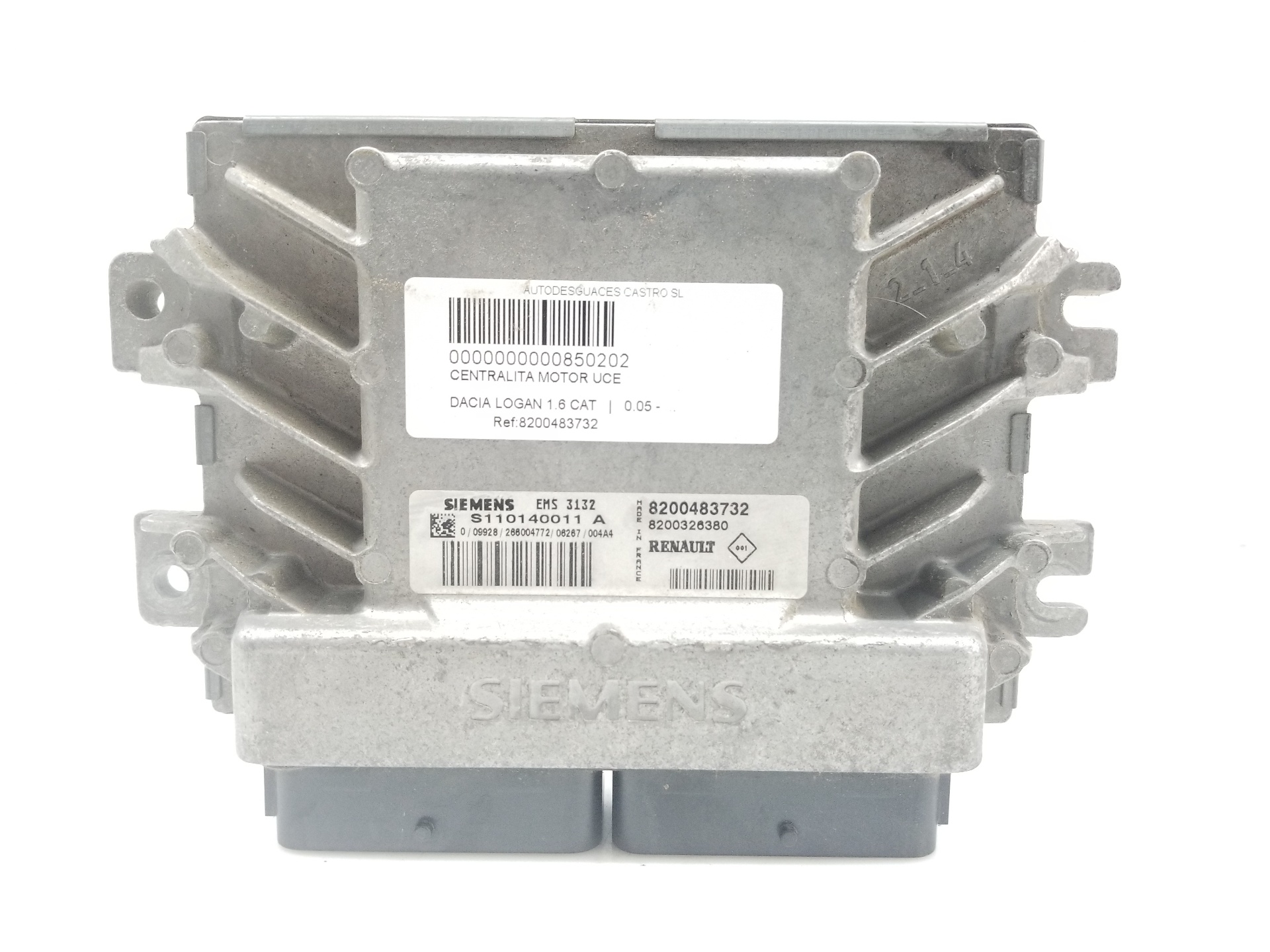 MAZDA Logan 1 generation (2004-2012) Motorkontrollenhet ECU 8200483732,8200483732,8200326380 23022668