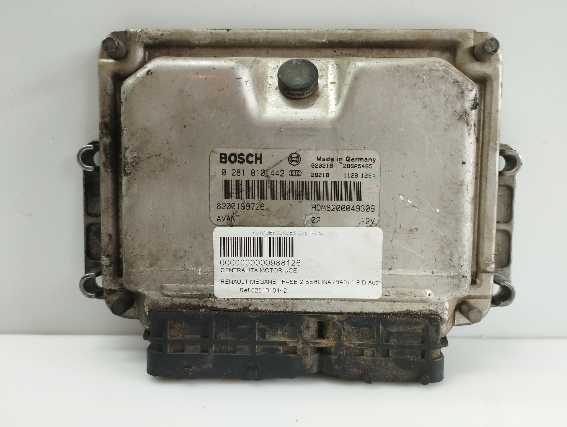 RENAULT 5 Series F10/F11 (2009-2017) Engine Control Unit ECU 0281010442, 0281010442, 8200199726 25957950