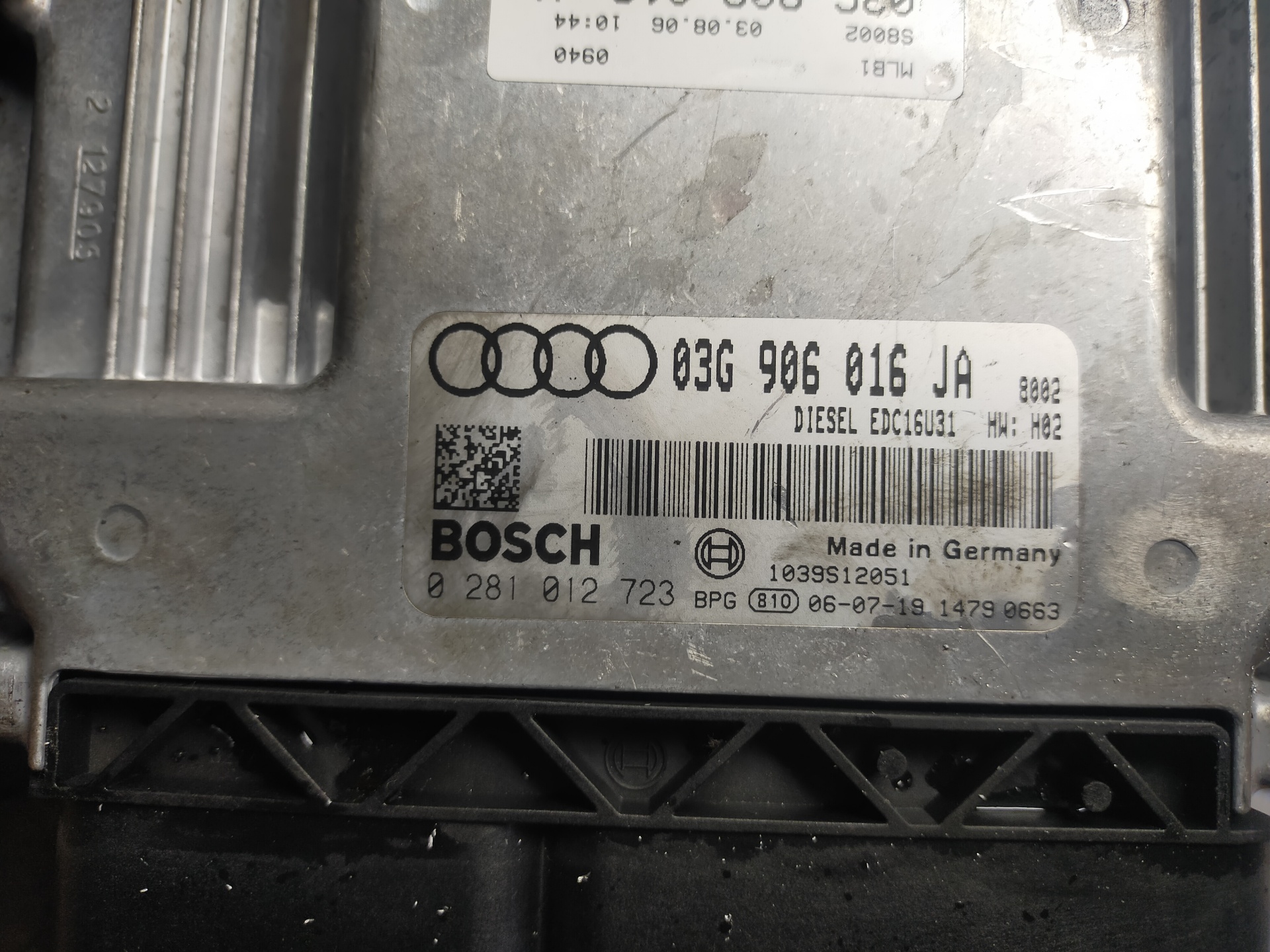 AUDI A4 B6/8E (2000-2005) Motorkontrolenhed ECU 03G906016JA, 0281012723 18944614