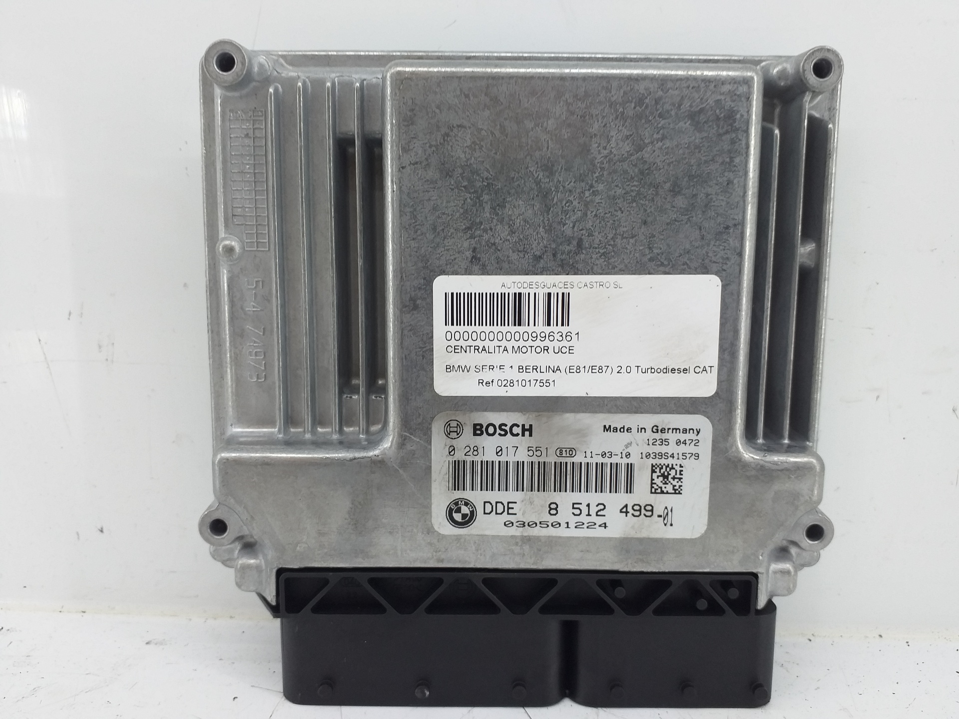 BMW 1 Series E81/E82/E87/E88 (2004-2013) Motorkontrolenhed ECU 0281017551,0281017551 20153107