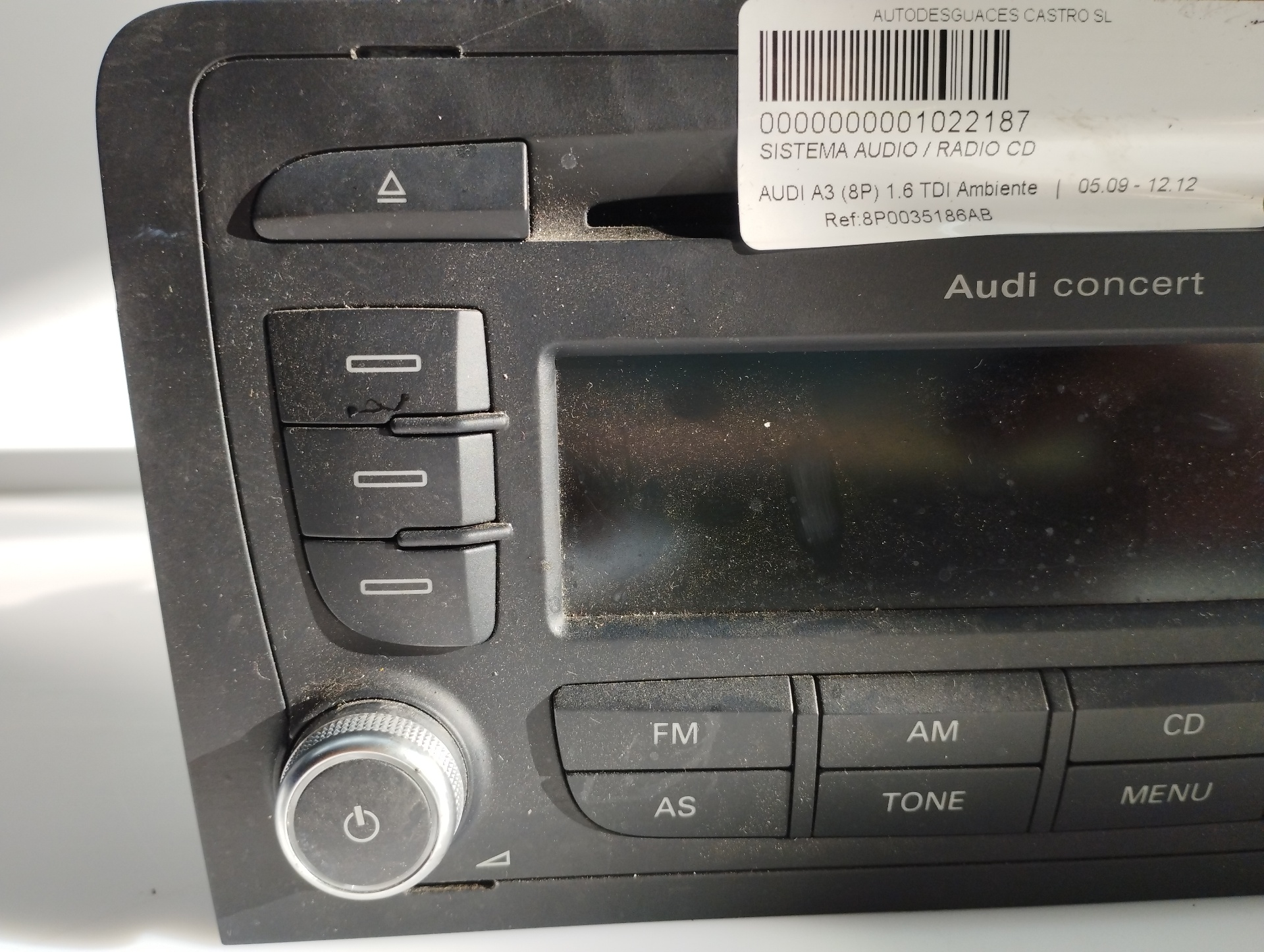 AUDI A2 8Z (1999-2005) Musiikkisoitin ilman GPS:ää 8P0035186AB,8P0035186AB 20154591