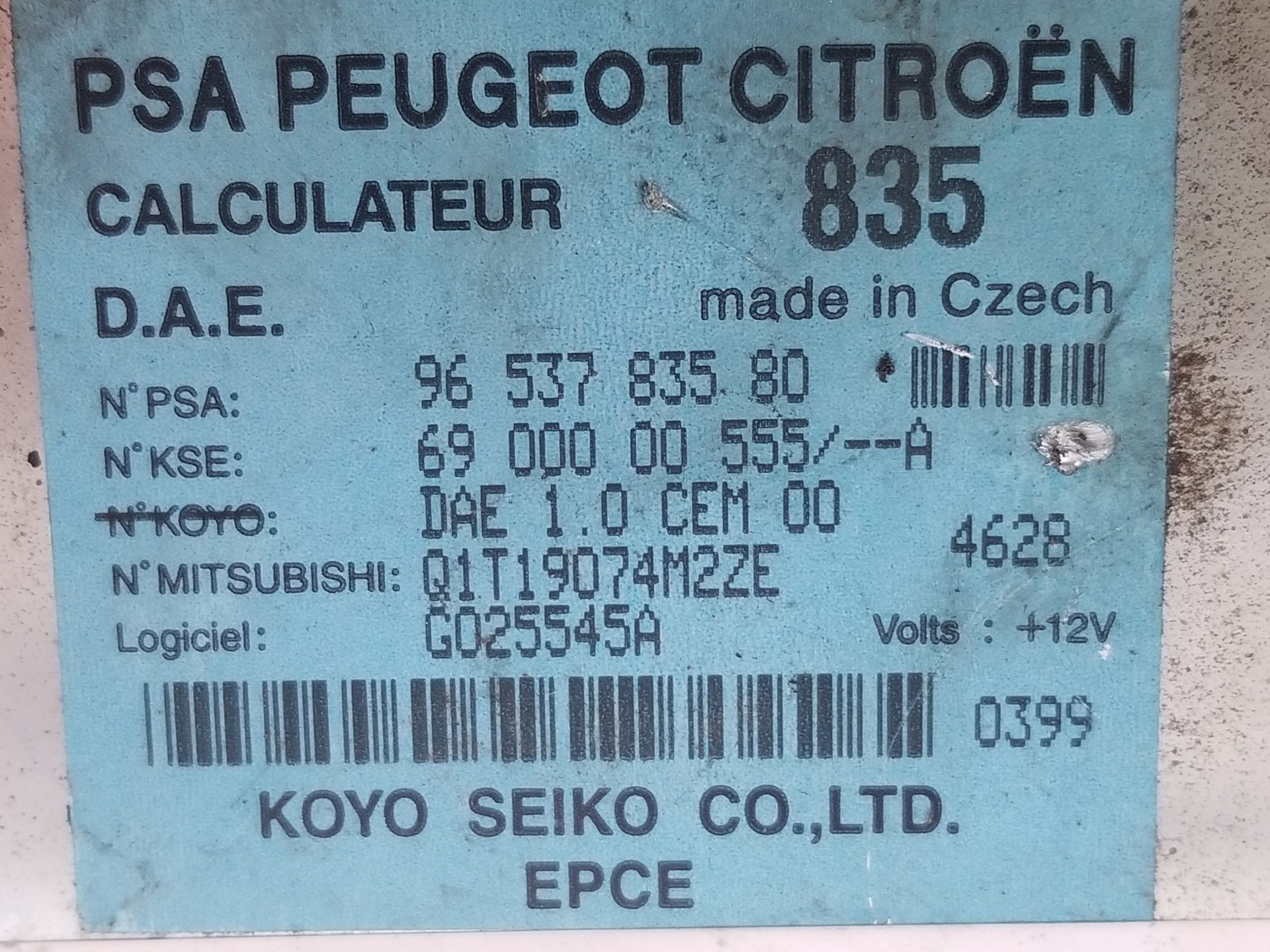 Módulo electronico 8HX 9653783580 de Citroen C3 i (fc_, fn_) 2002-2008 con 214958 km
