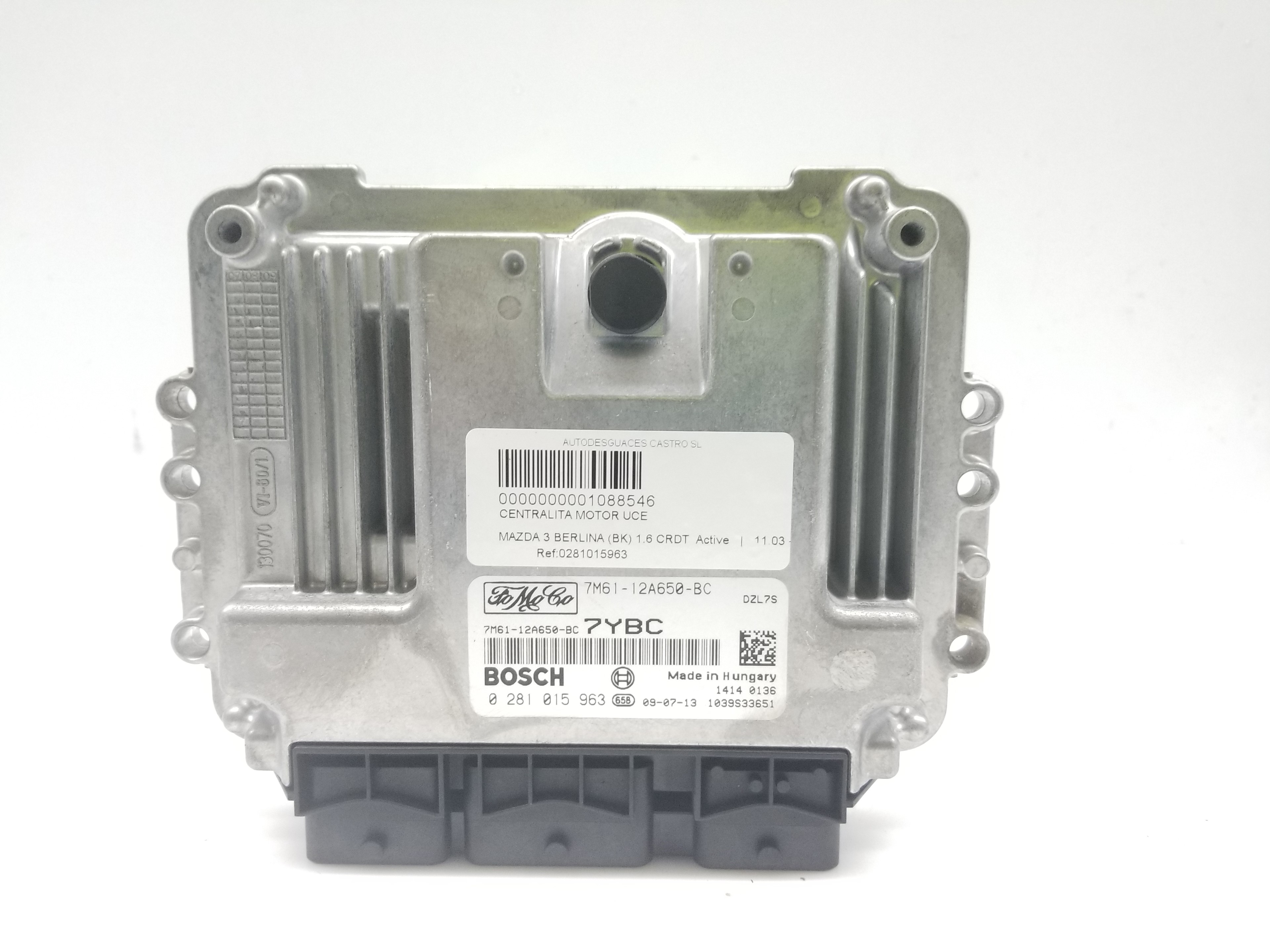 MAZDA 3 BK (2003-2009) Motorkontrollenhet ECU 0281015963, 0281015963, 7M6112A650BC 23042372