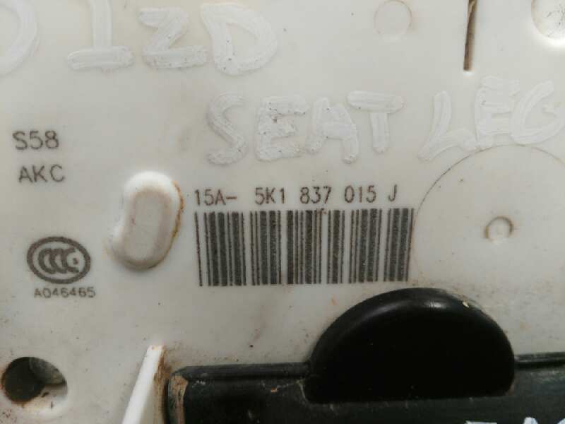 SEAT Leon 3 generation (2012-2020) Front Left Door Lock 5K1837015D, 15A5K1837015J, 5K1837015J 18859391