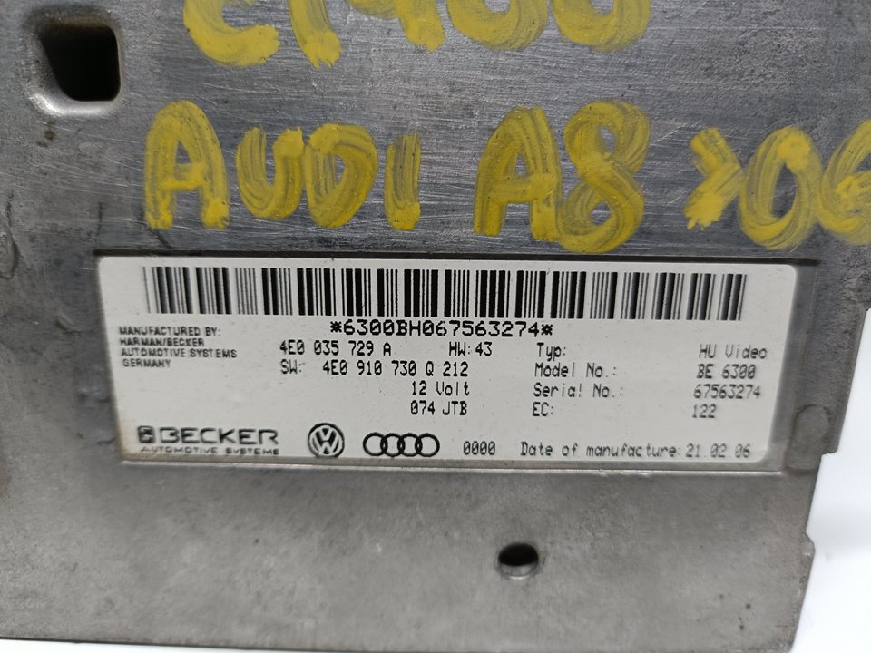 AUDI A8 D3/4E (2002-2010) Andra styrenheter 4E0035729A 24894008