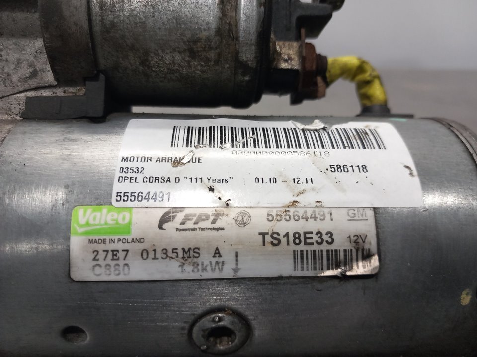 OPEL Corsa D (2006-2020) Starter Motor 55564491 24910183