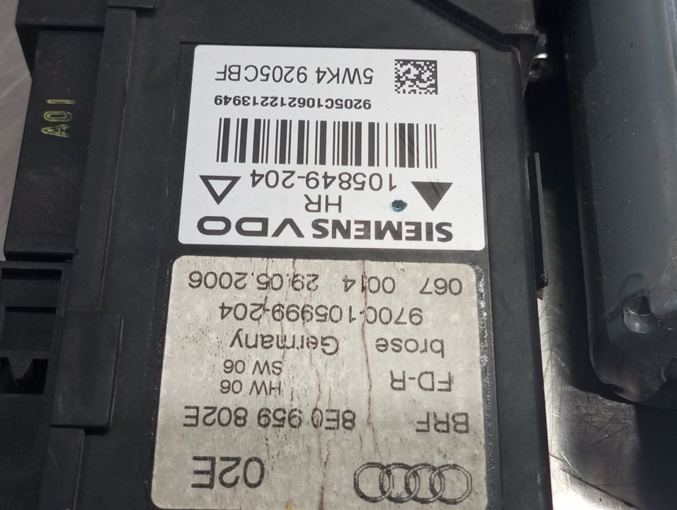 AUDI A4 B7/8E (2004-2008) Стеклоподъемник задней правой двери 8E0959802E 25896992