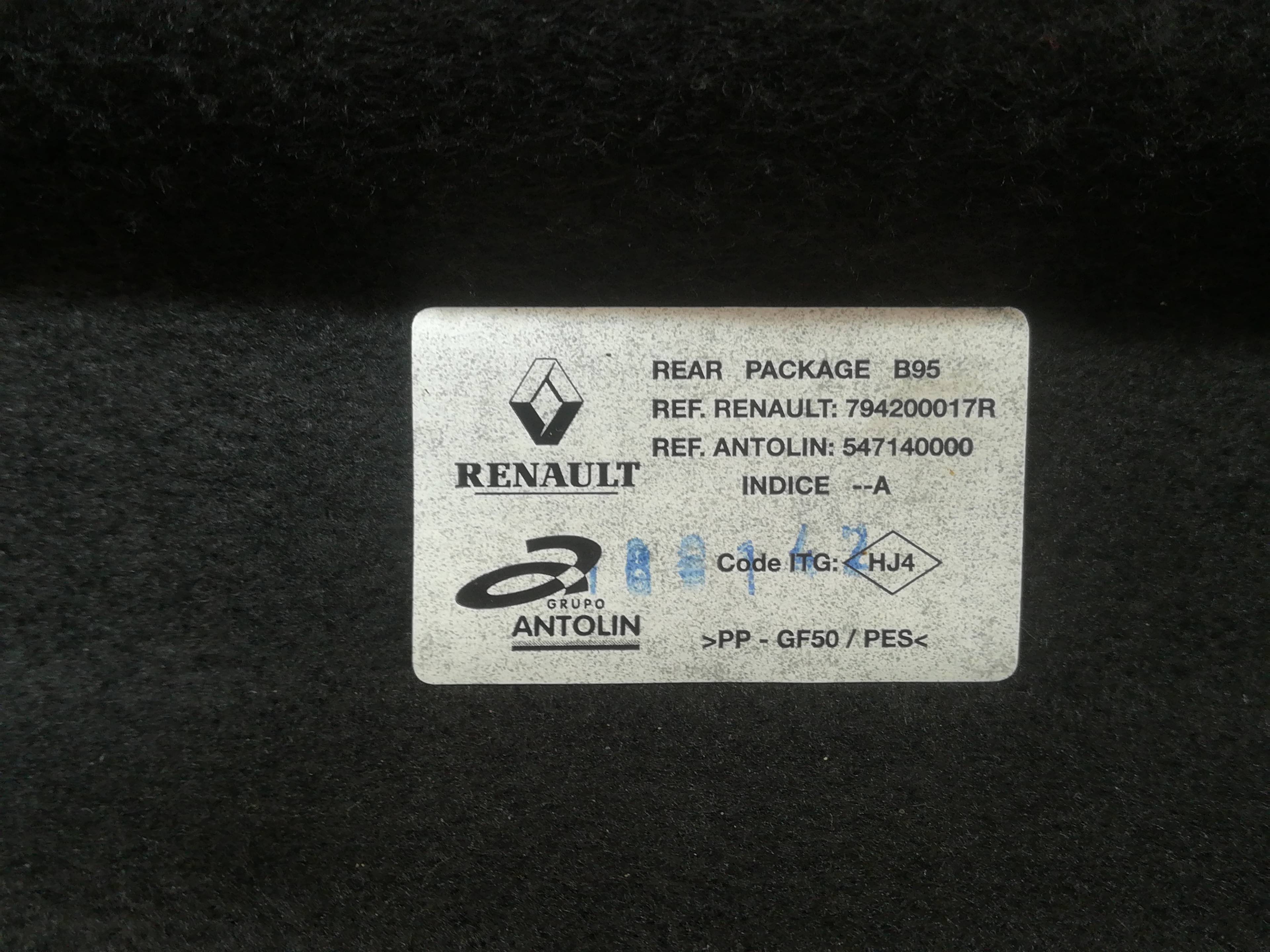 RENAULT Megane 3 generation (2008-2020) Полка багажника задняя 794200017R 24807353
