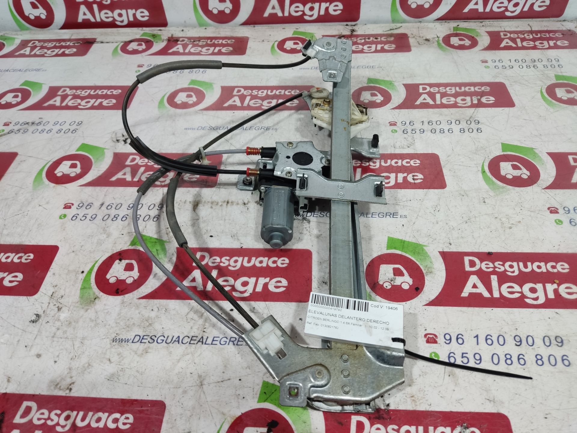 CITROËN Berlingo 1 generation (1996-2012) Front Right Door Window Regulator 0130821762 24813538