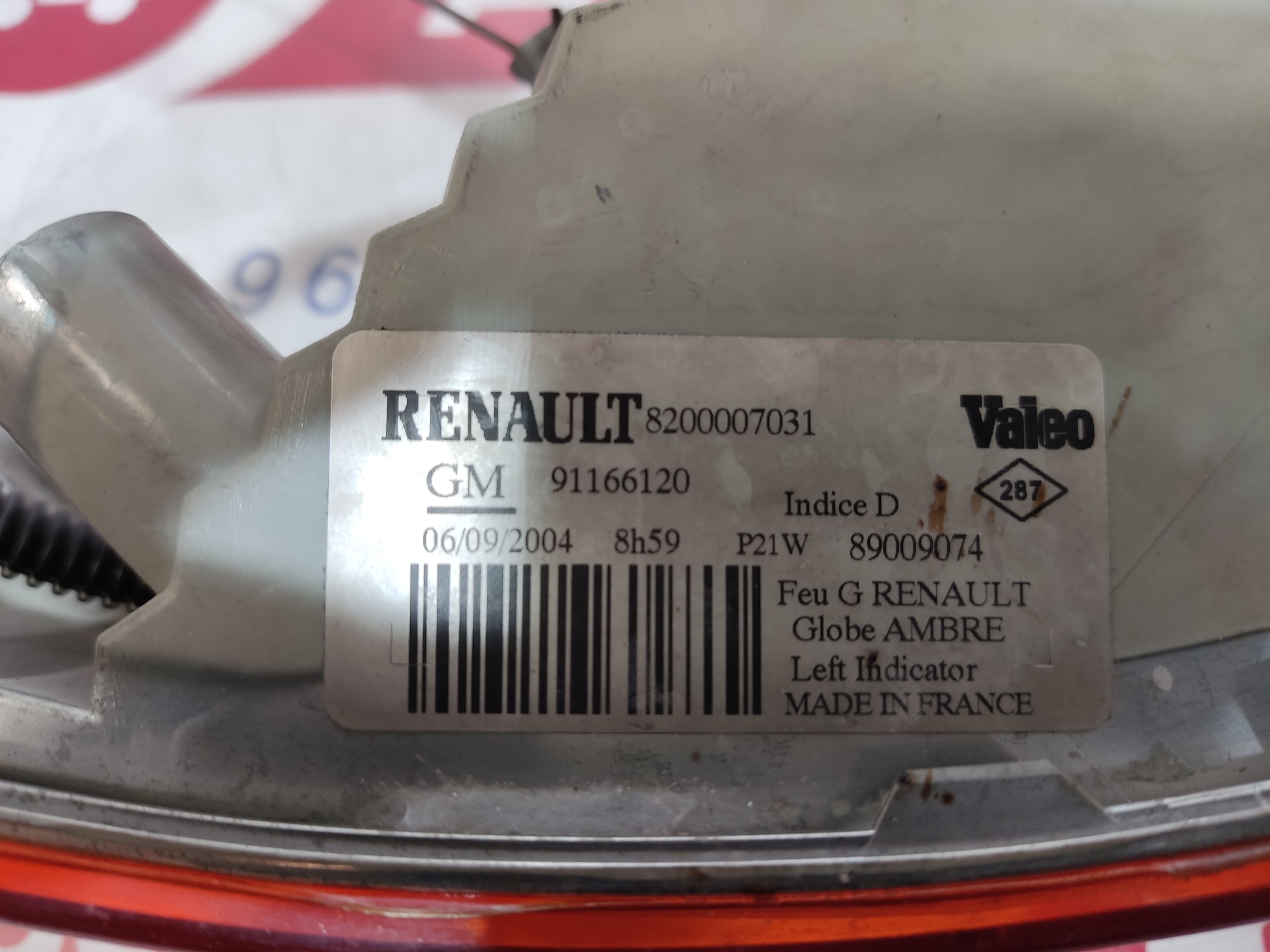 RENAULT Indicator semnalizare stânga față 8200007031 24813092