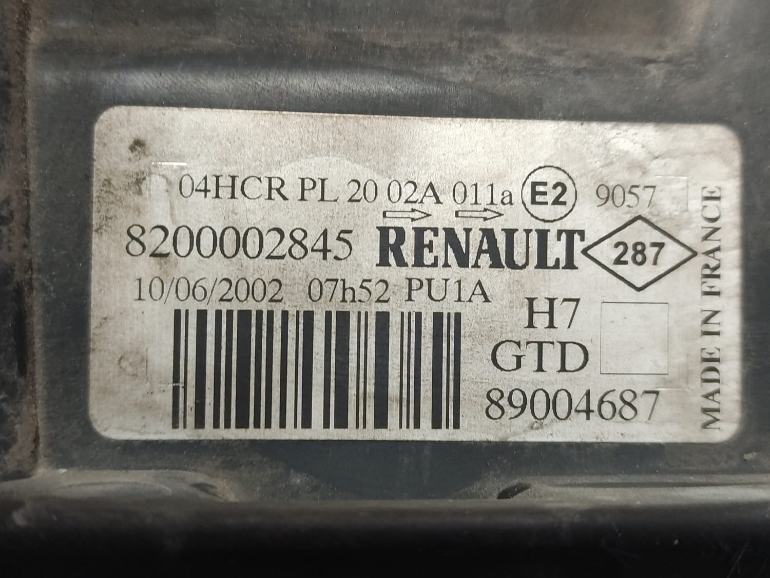 RENAULT 2 generation (2001-2007) Priekinis kairys žibintas 8200002845 24806921