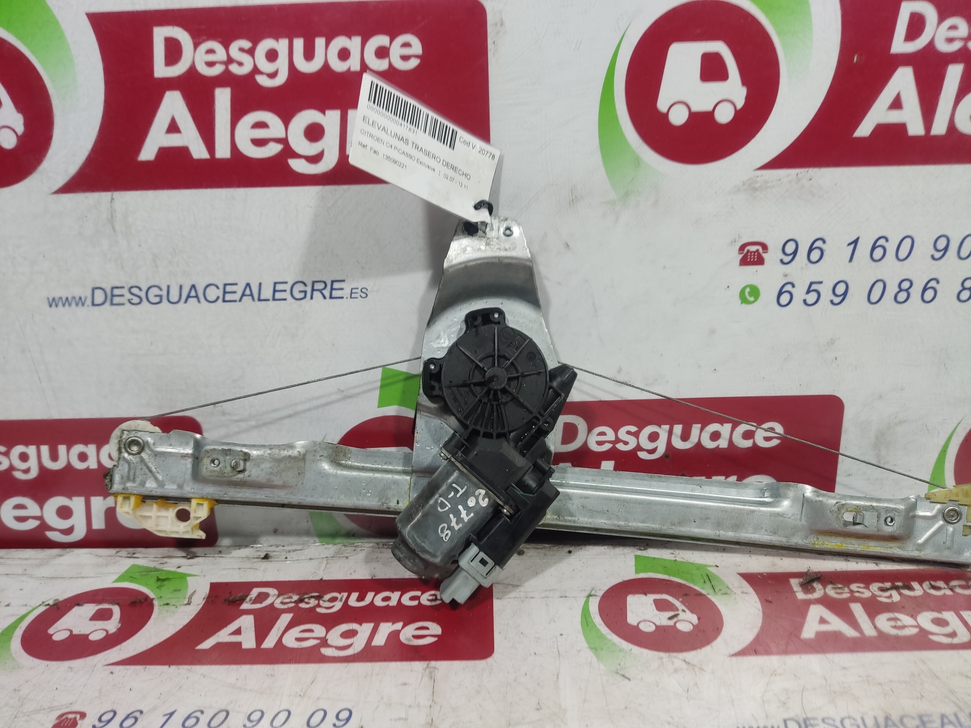 CITROËN C4 Picasso 1 generation (2006-2013) Rear Right Door Window Regulator 135090221 24813185