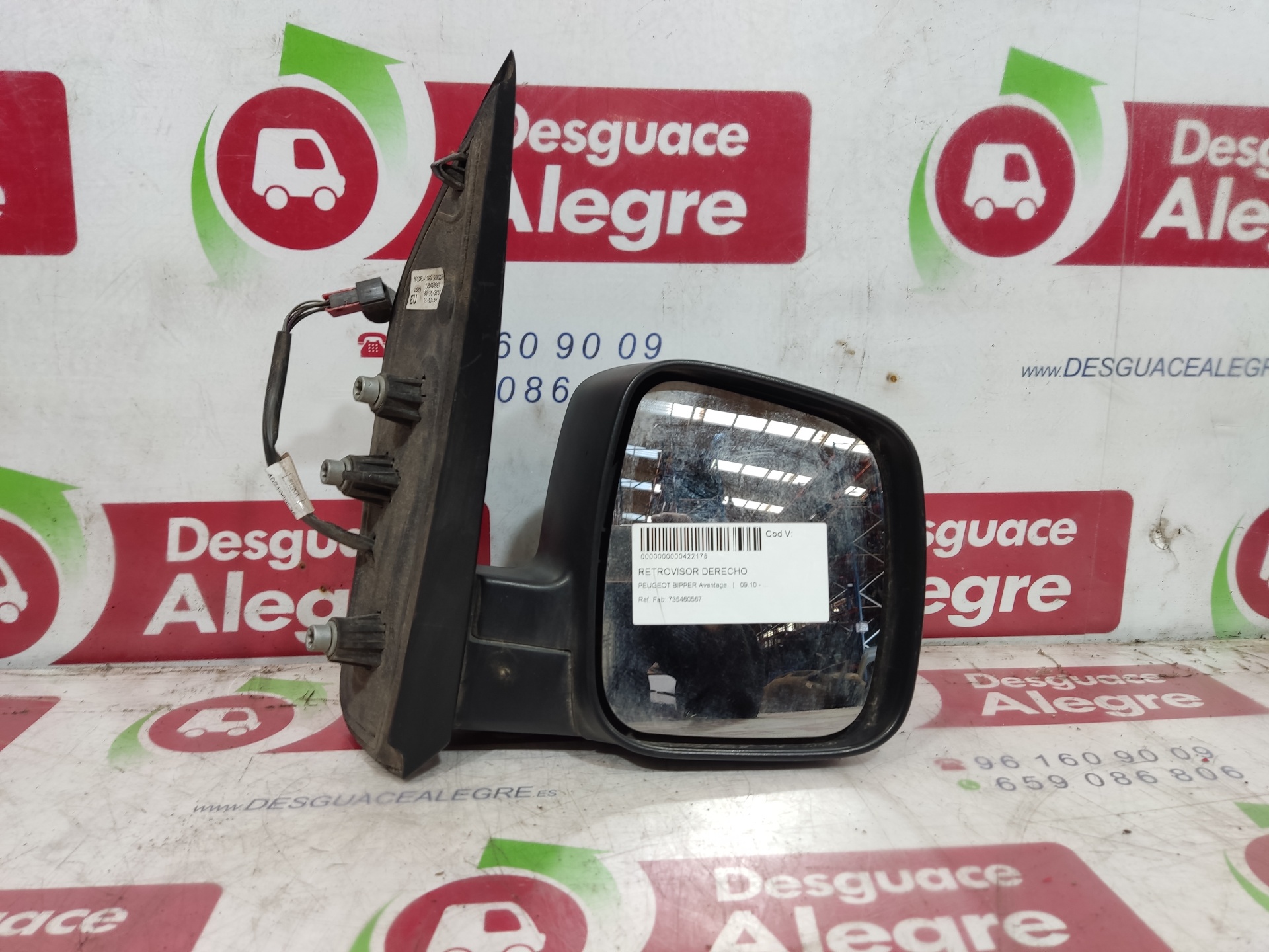 PEUGEOT Bipper 1 generation (2008-2020) Right Side Wing Mirror 735460567 24813907