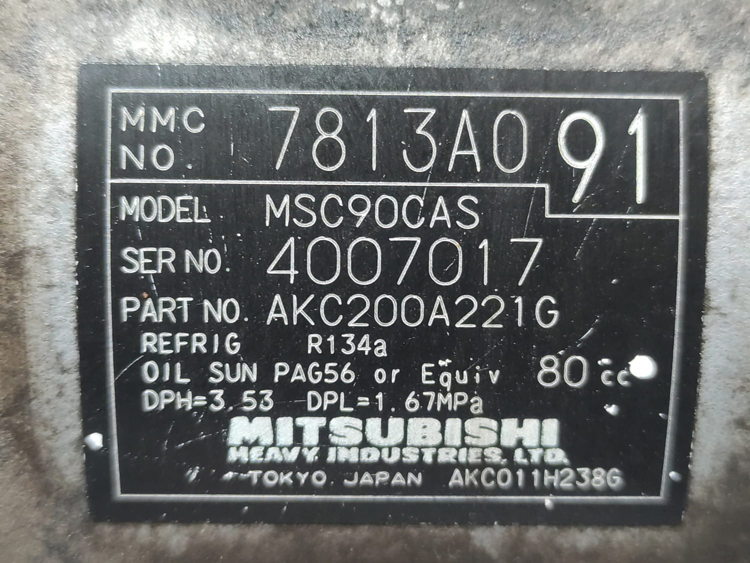 PEUGEOT 4007 1 generation (2007-2012) Pompe de climatisation 7813A091 24795014
