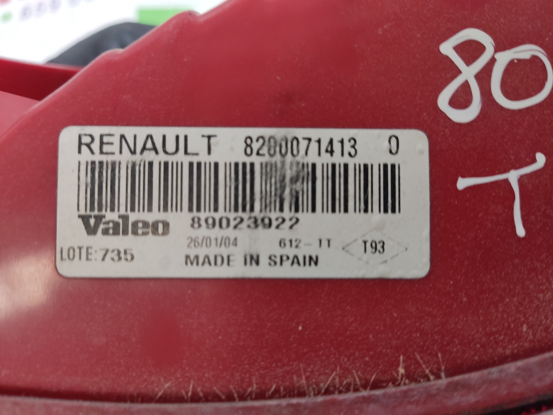 RENAULT Clio 3 generation (2005-2012) Galinis kairys žibintas 8200071413, 89023922 24857414