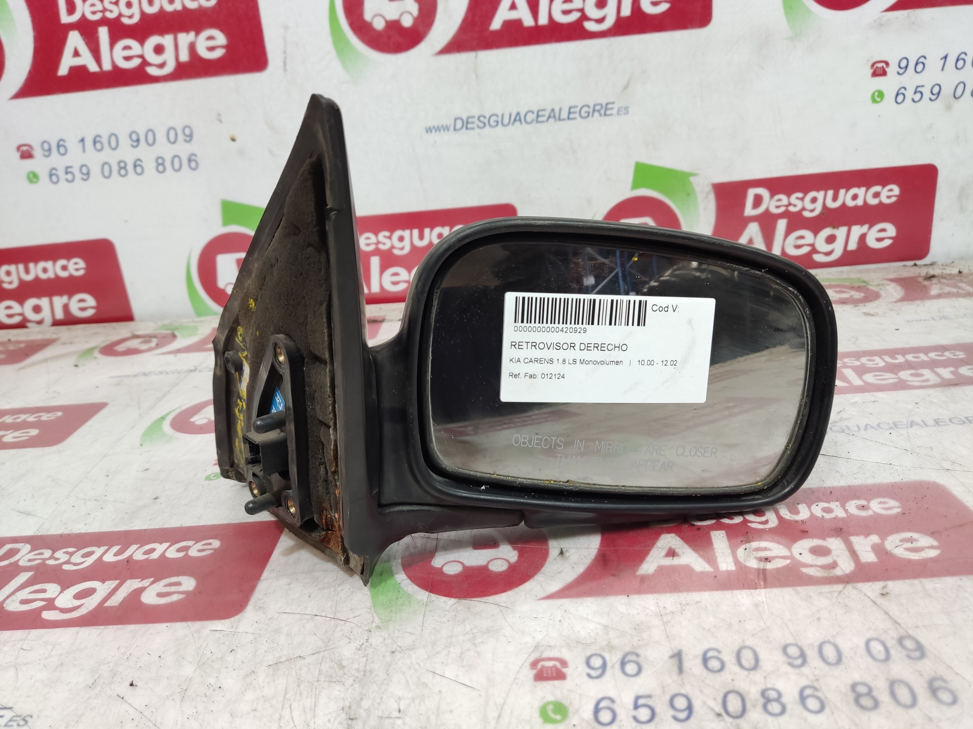 KIA Carens Right Side Wing Mirror 012124 24813712