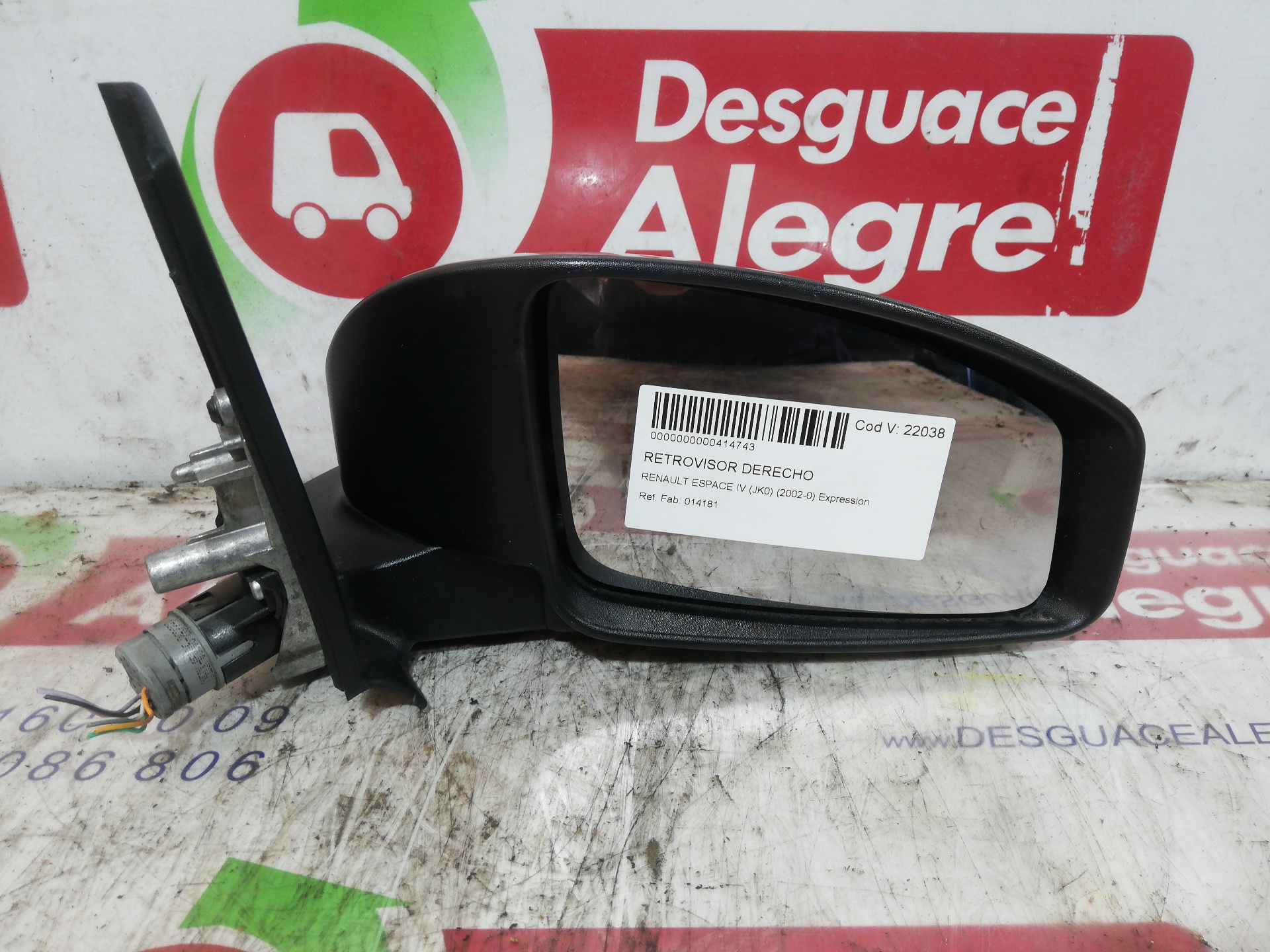 RENAULT Espace 4 generation (2002-2014) Right Side Wing Mirror 014181 24857203
