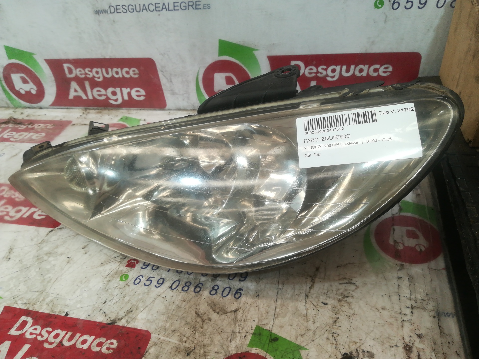 PEUGEOT 206 1 generation (1998-2009) Front Left Headlight 9628666880 24811083