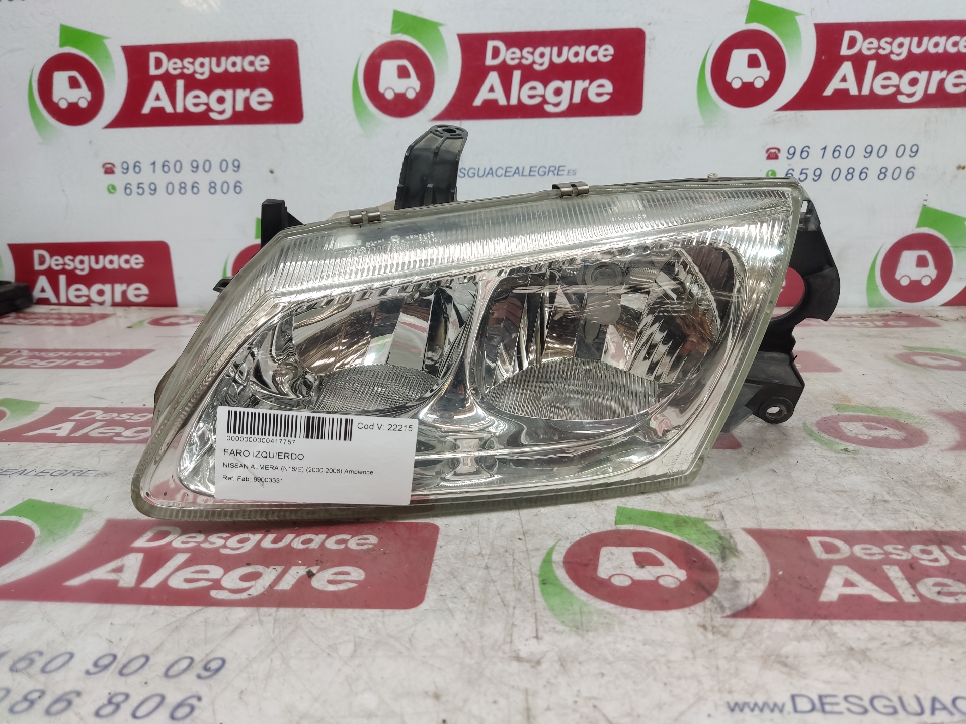 NISSAN Almera N16 (2000-2006) Фара передняя левая 89003331 24813161