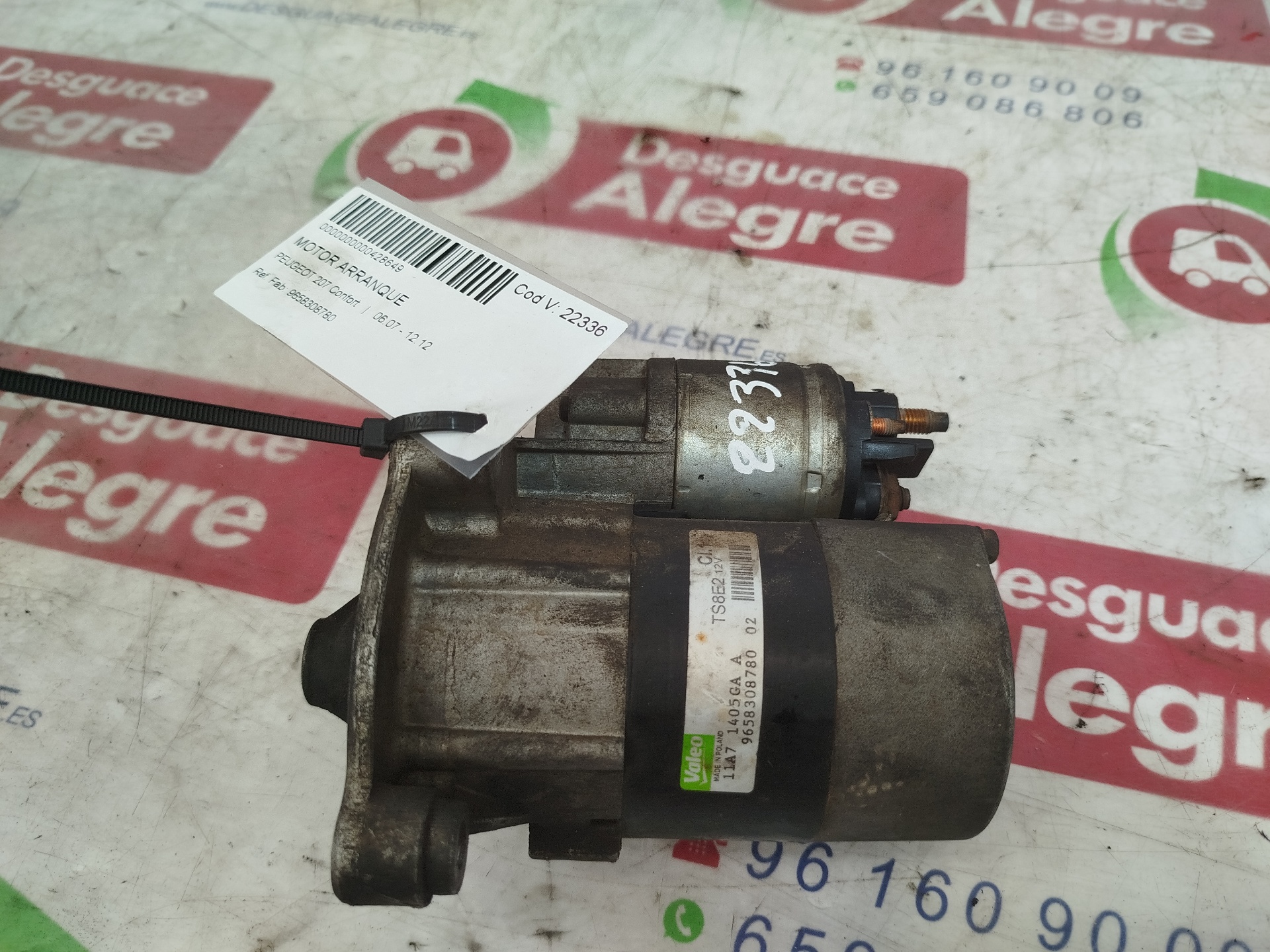 PEUGEOT 207 1 generation (2006-2009) Starter Motor 9658308780 25220849