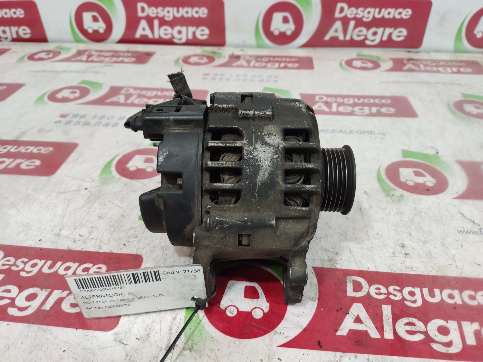 SEAT Ibiza 3 generation (2002-2008) Alternator 03D903025E 24813450