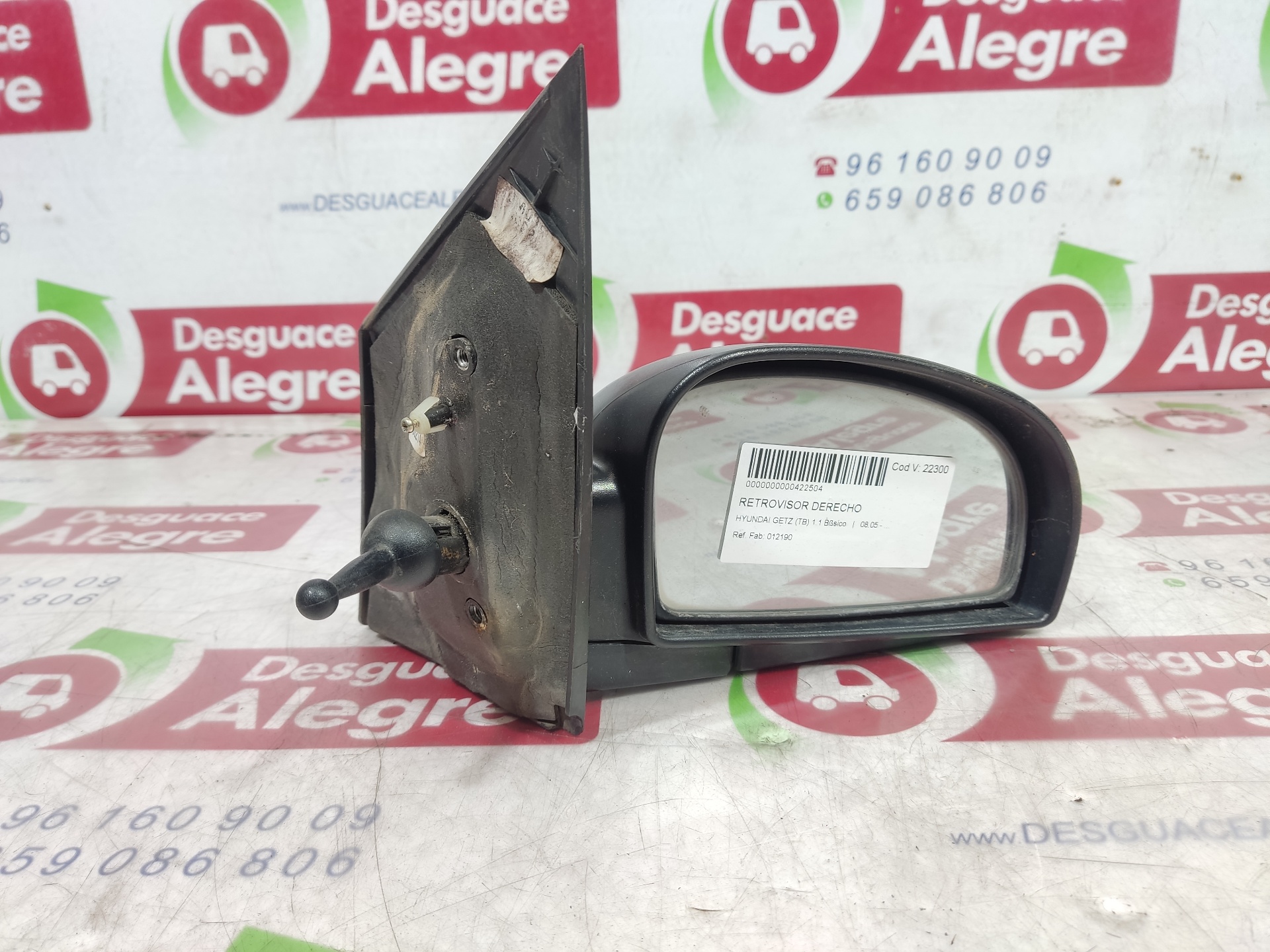 Rétroviseur droit 012190 de Hyundai Getz (tb) 2002-2005 67 CV con 228052 km - pieza usada