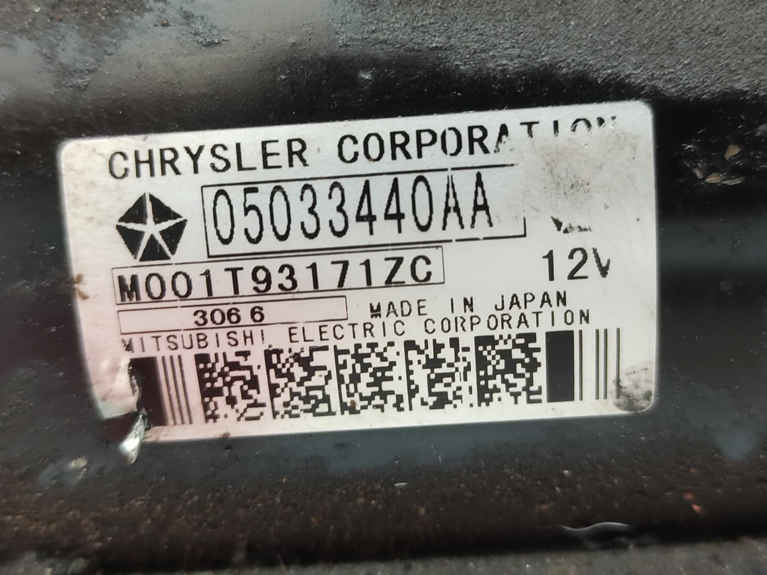 CHRYSLER Sebring 3 generation (2007-2010) Стартер 05033440AA 24802456