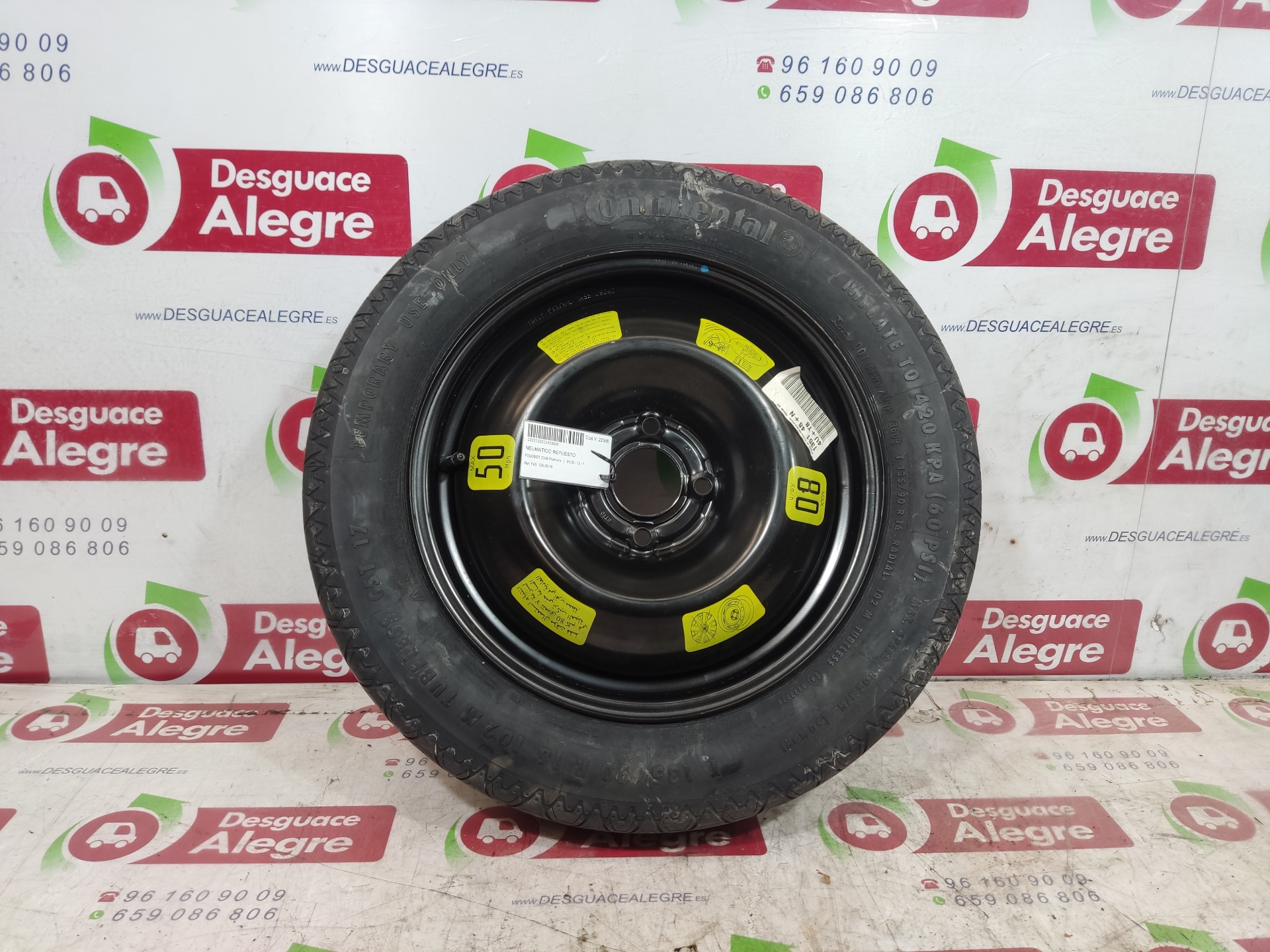 PEUGEOT 3008 1 generation (2010-2016) Spare Wheel 135-90-16 24859649