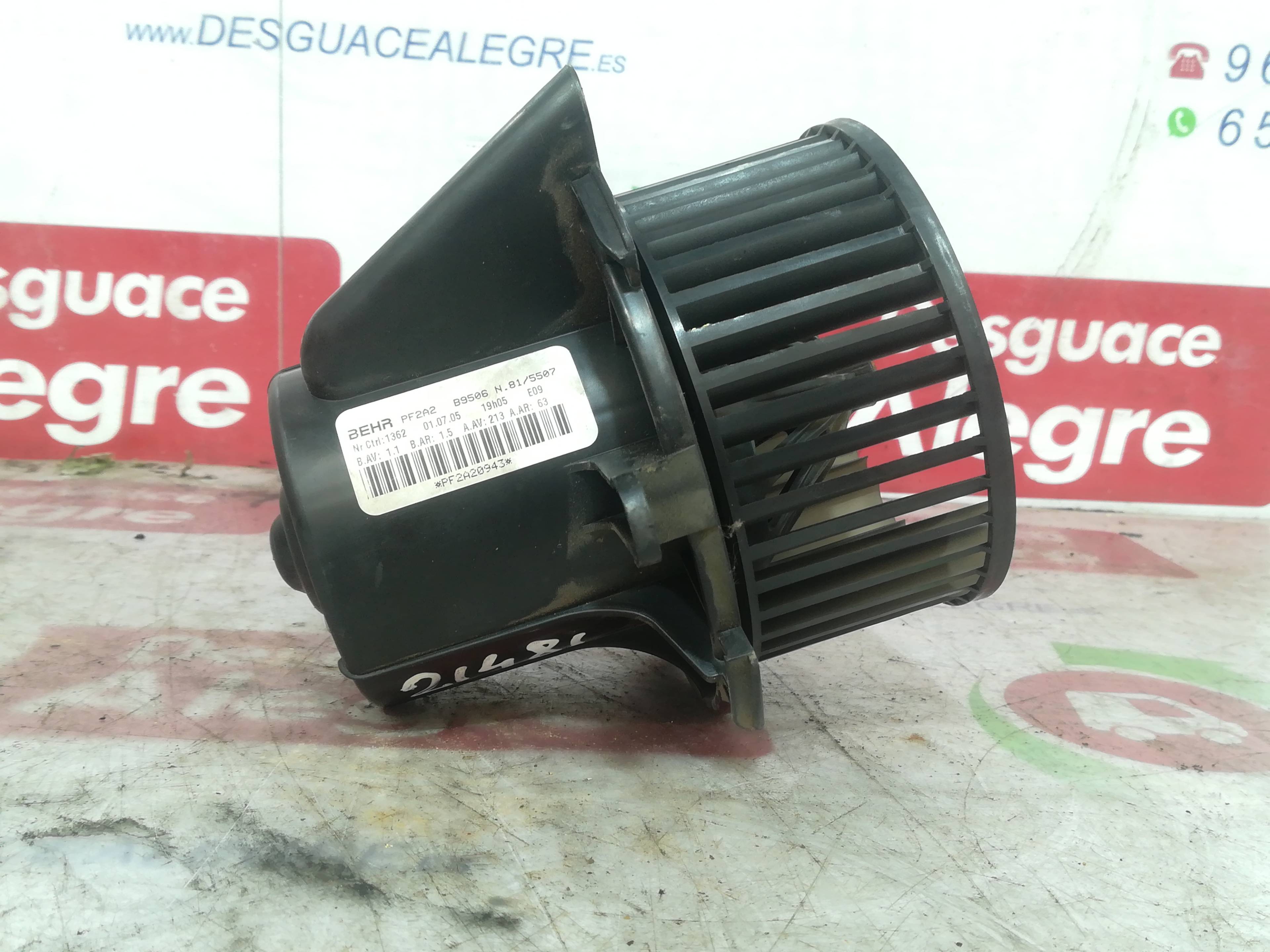 PEUGEOT 307 1 generation (2001-2008) Heater Blower Fan B9506 24807462
