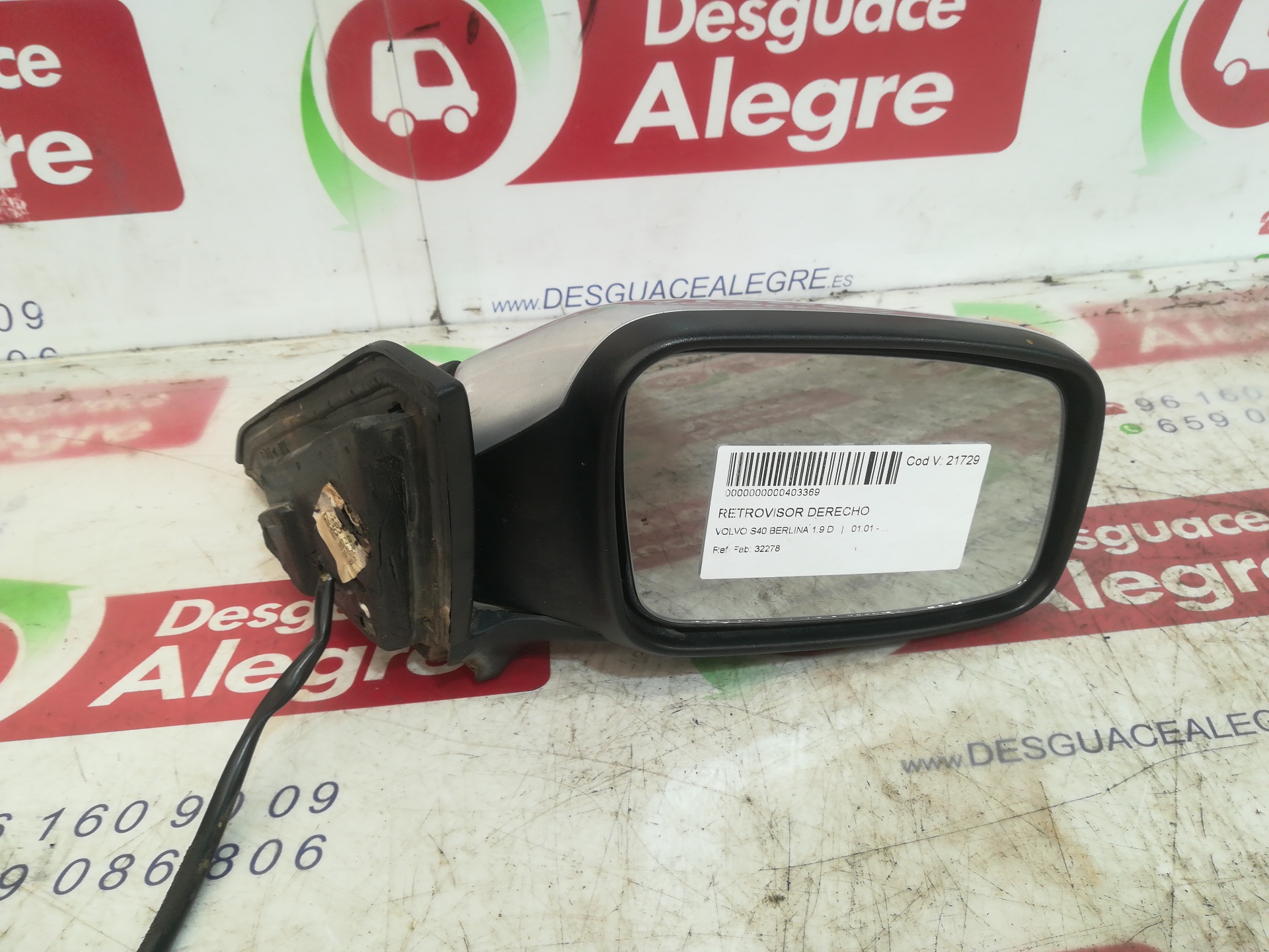 VOLVO S40 1 generation (1996-2004) Right Side Wing Mirror 32278 24810191