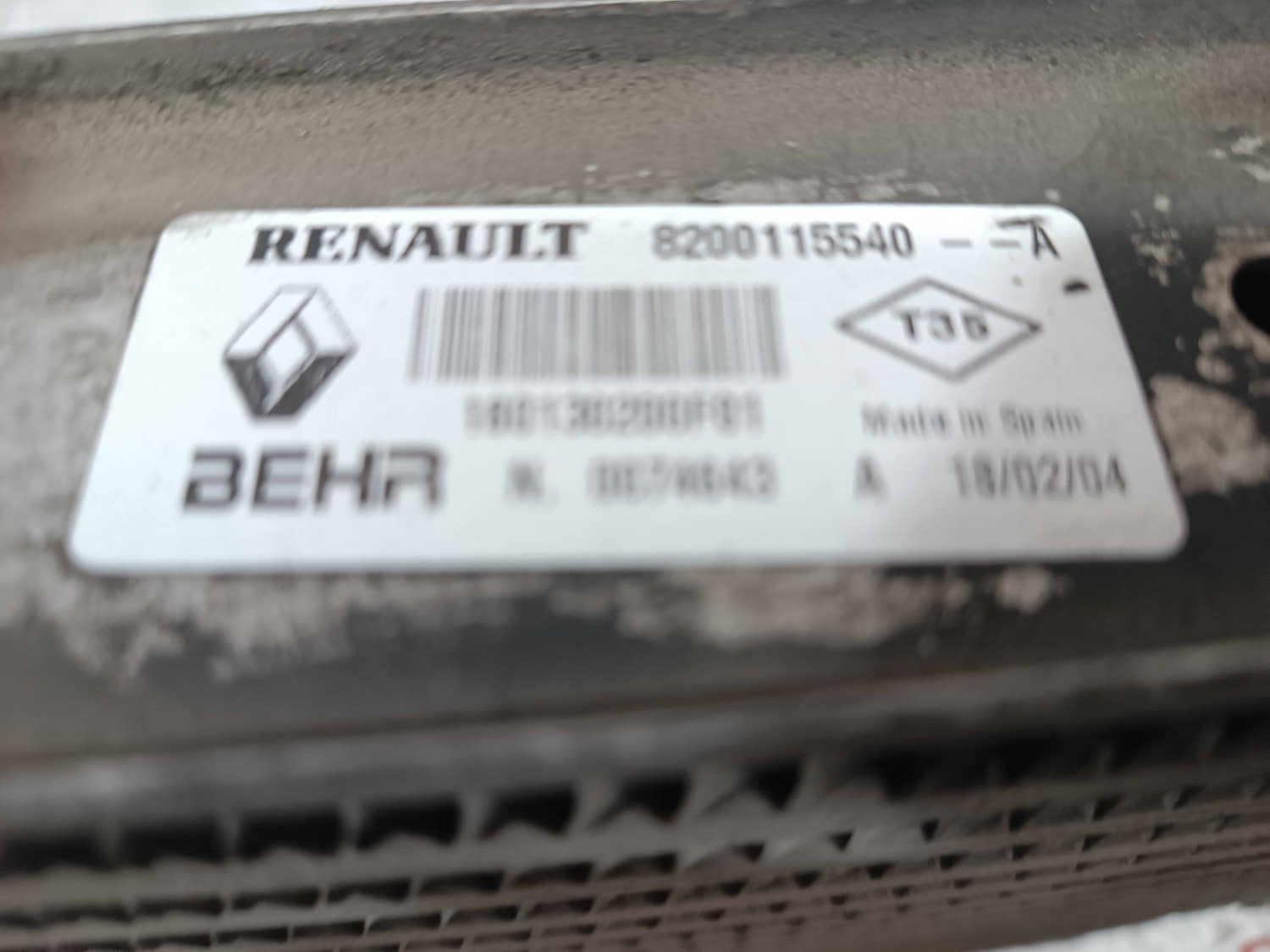 RENAULT Scenic 2 generation (2003-2010) Радиатор интеркулера 8200115540 24805931