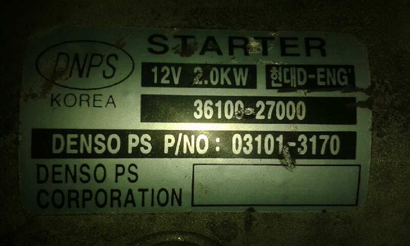 HYUNDAI Santa Fe SM (2000-2013) Starter Motor 3610027000 24824254