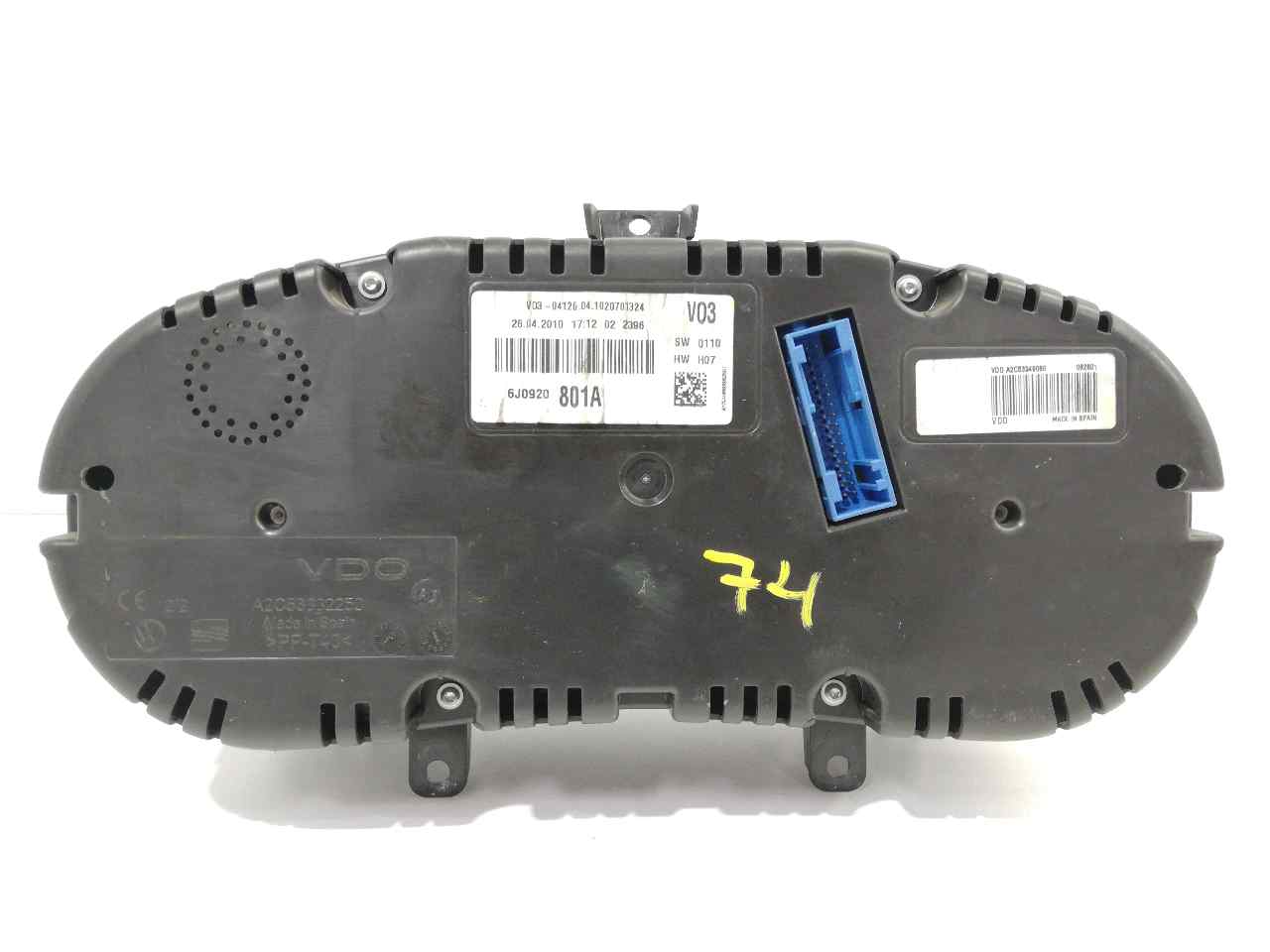 DODGE Ibiza 4 generation (2008-2017) Instrumentu panelis/spidometrs 6J0920801 19955251