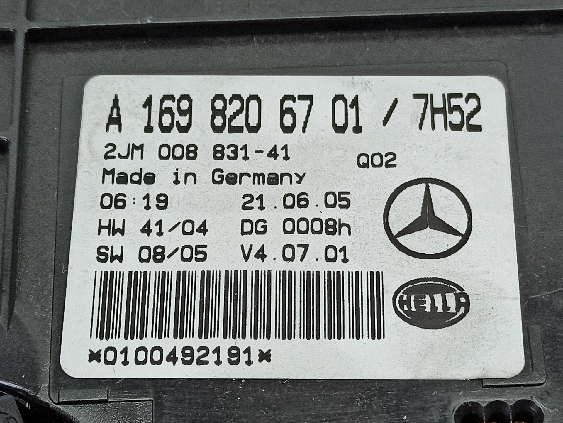 MERCEDES-BENZ A-Class W169 (2004-2012) Other Interior Parts A1698206701 25371834