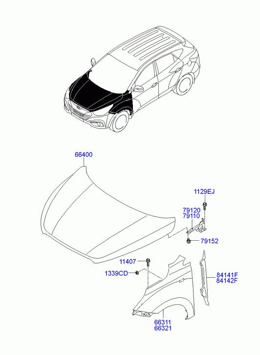 HYUNDAI Tucson 3 generation (2015-2021) Крыло переднее правое 663212S050 21754506