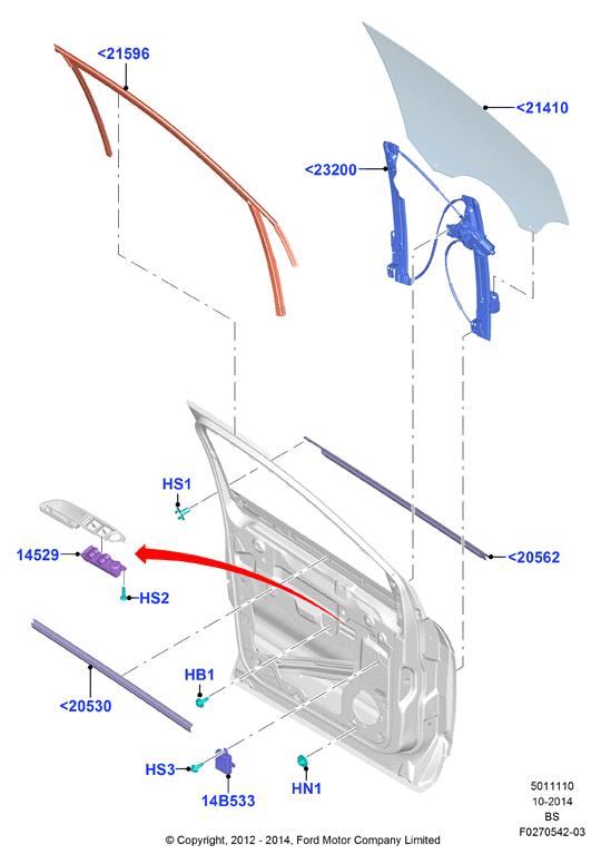 FORD Kuga 2 generation (2013-2020) Регулятор вікна лівої передньої двері 1944391 22588216