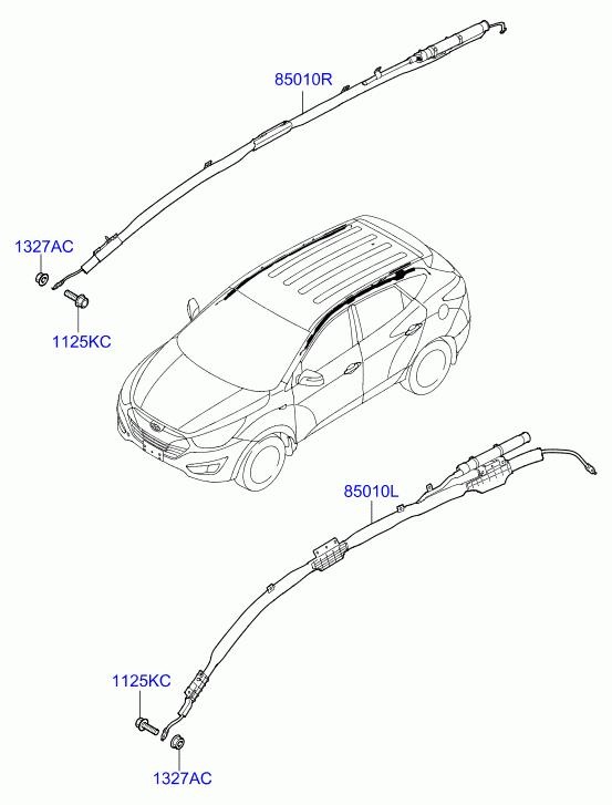 HYUNDAI Tucson 3 generation (2015-2021) Sistem SRS airbag plafon stânga 850102Y000 23500052