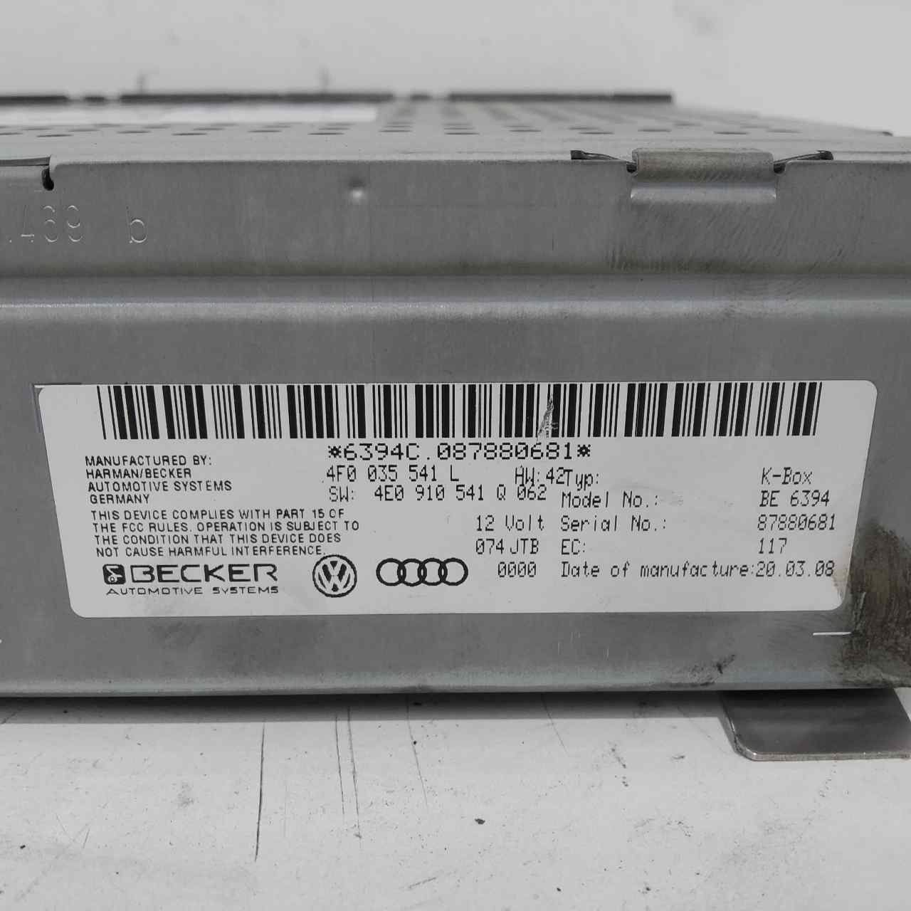 AUDI A6 C6/4F (2004-2011) Musiikkisoitin ilman GPS:ää 4F0035541L 25434574