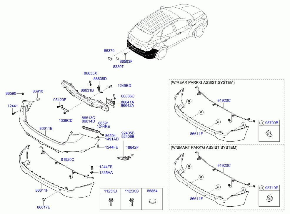 HYUNDAI Tucson 3 generation (2015-2021) Aizmugurējais buferis 866112Y000 23327374