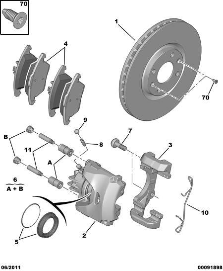 PEUGEOT 208 Peugeot 208 (2012-2015) Передній правий гальмівний диск 1629058880 22576259