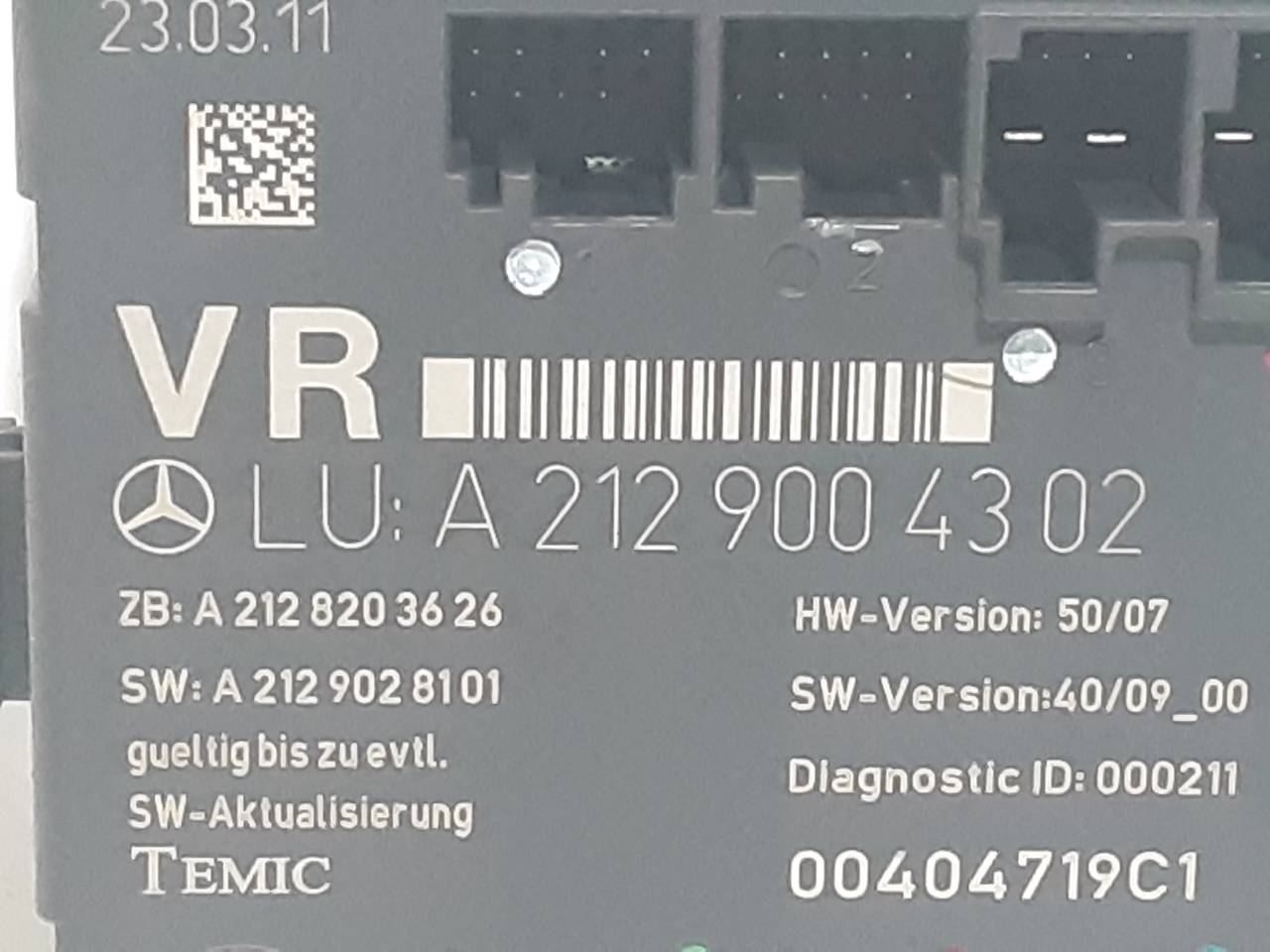 MERCEDES-BENZ E-Class W212/S212/C207/A207 (2009-2016) Muut ohjausyksiköt A2129004302 18399443