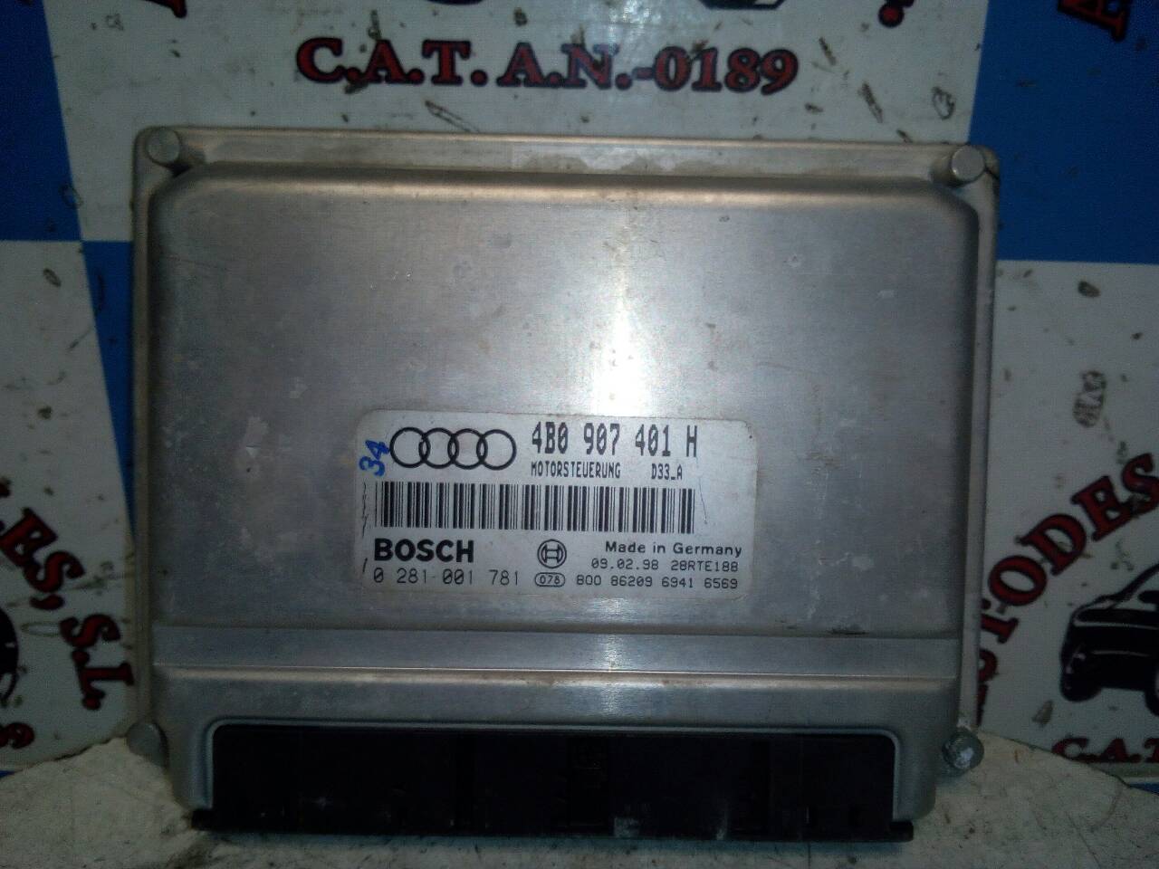 AUDI A6 C5/4B (1997-2004) Блок управления двигателем 4B0907401H, 4B0907401H 18373740