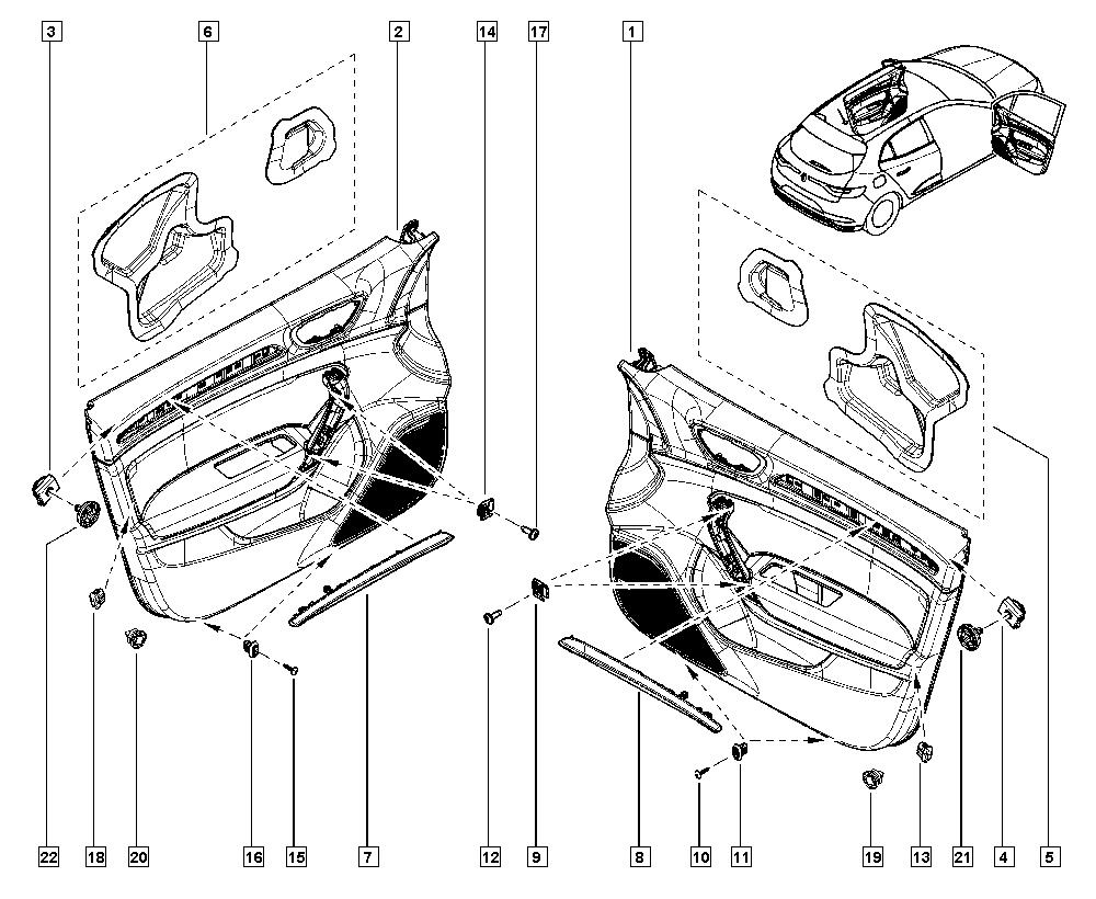 RENAULT Megane 3 generation (2008-2020) Обшивка передней левой двери 809018715R 22622909